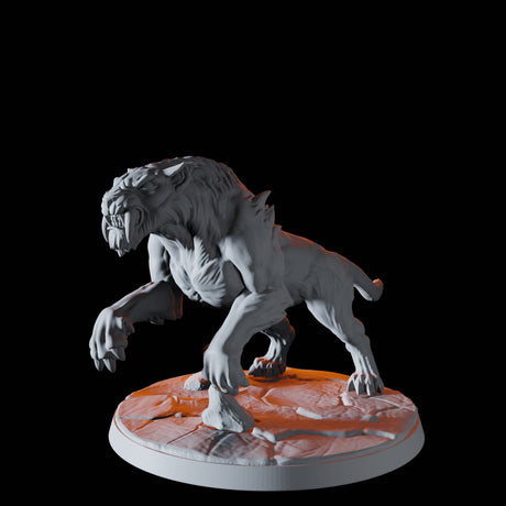 Sabre-Toothed Tiger B Miniature for Dungeons and Dragons, Pathfinder or other TTRPGs