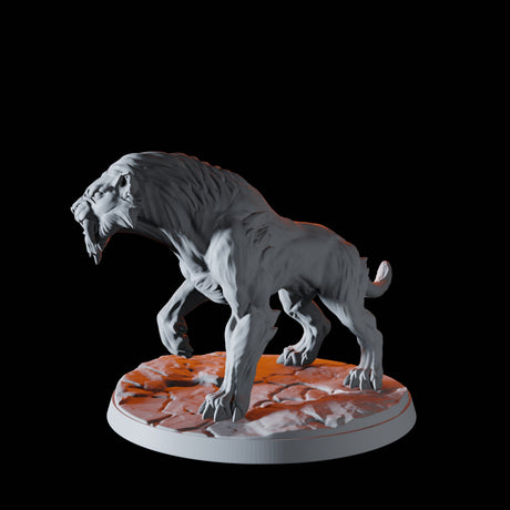 Sabre-Toothed Tiger D Miniature for Dungeons and Dragons, Pathfinder or other TTRPGs