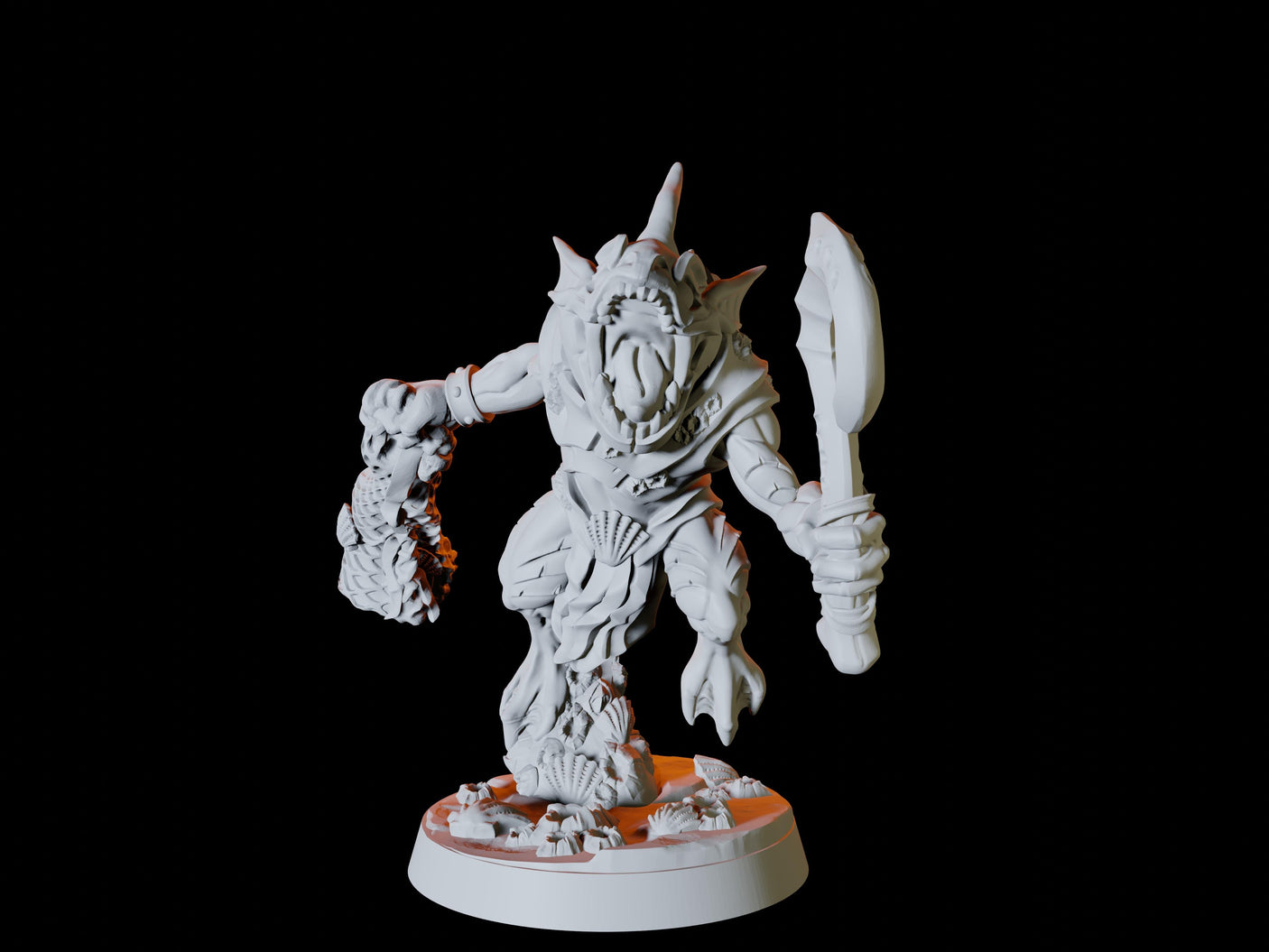 Sahuagin Army - Six Soldiers Miniature for Dungeons and Dragons, Pathfinder or other TTRPGs