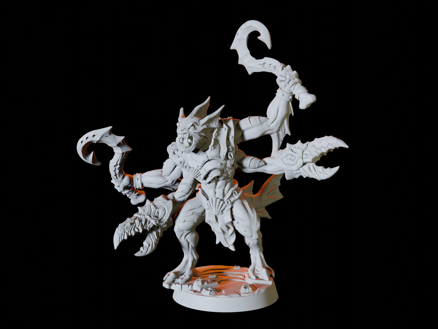 Sahuagin Army - Six Soldiers Miniature for Dungeons and Dragons, Pathfinder or other TTRPGs