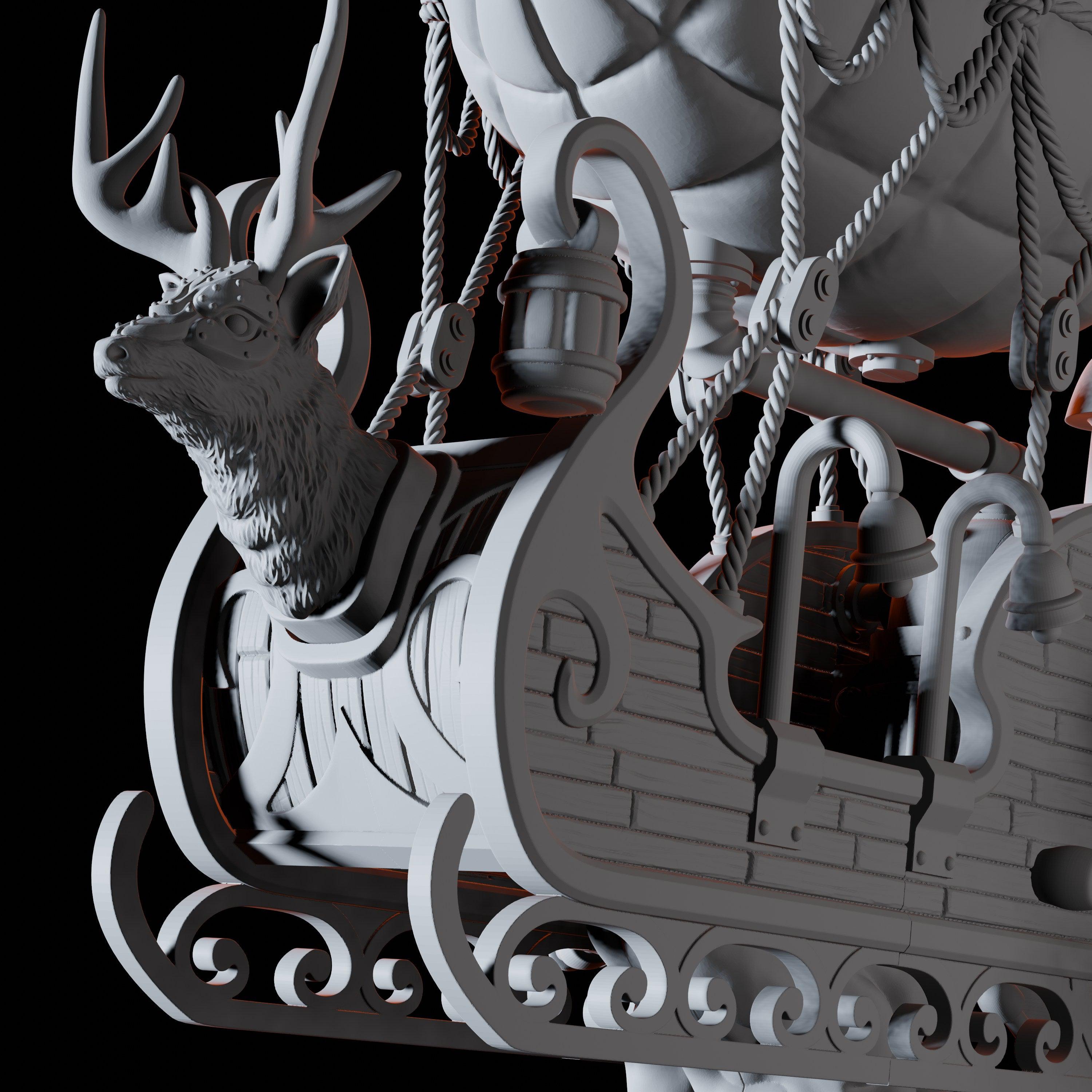 Santa's Sleigh Miniature for Dungeons and Dragons - Myth Forged