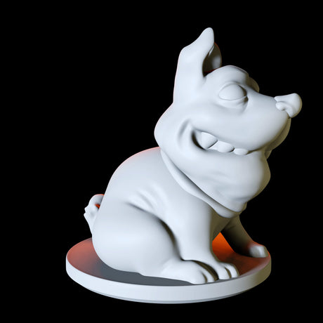 Scratching Dog Familiar Miniature for Dungeons and Dragons, Pathfinder or other TTRPGs