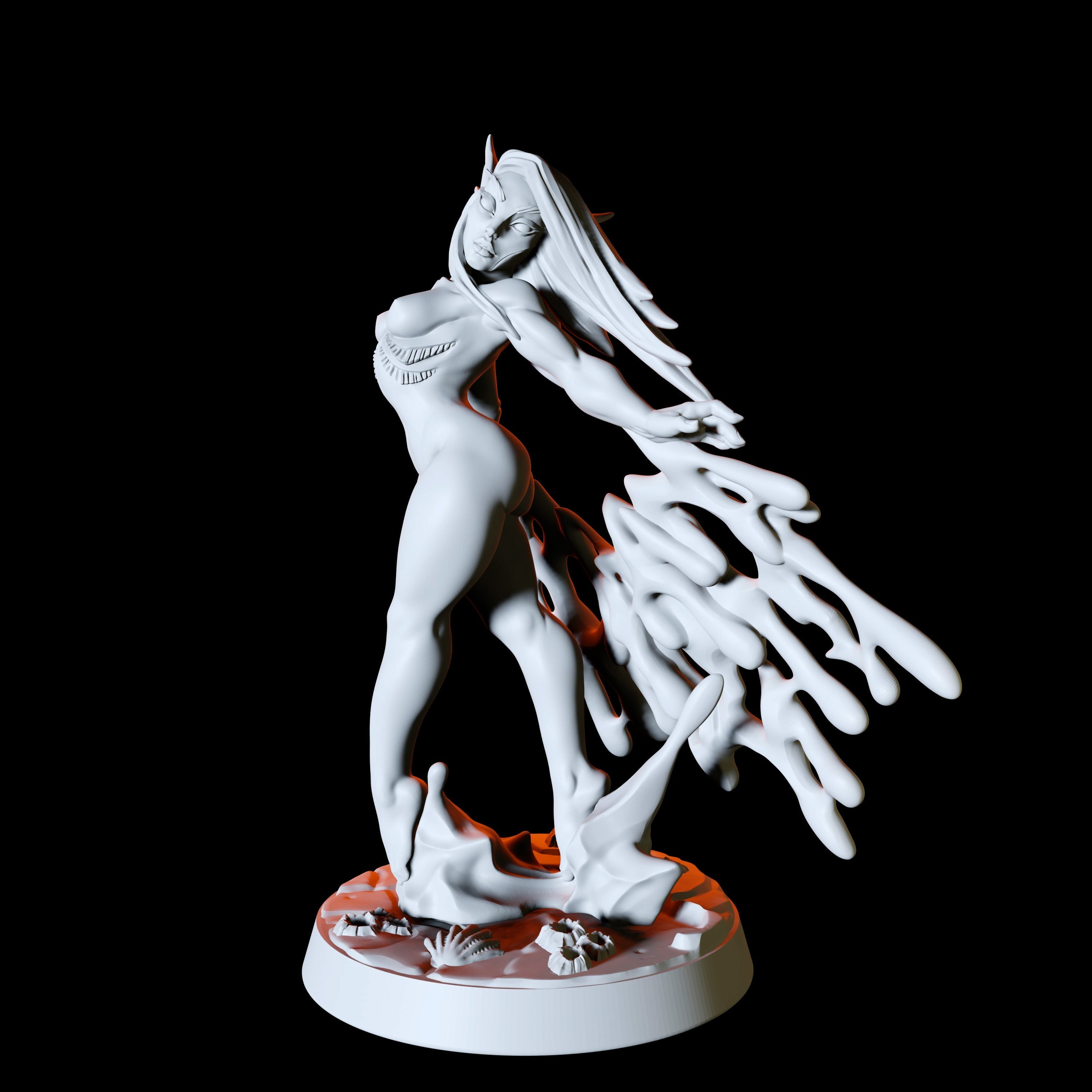 Sea Elf Pinup Miniature for Dungeons and Dragons - Myth Forged