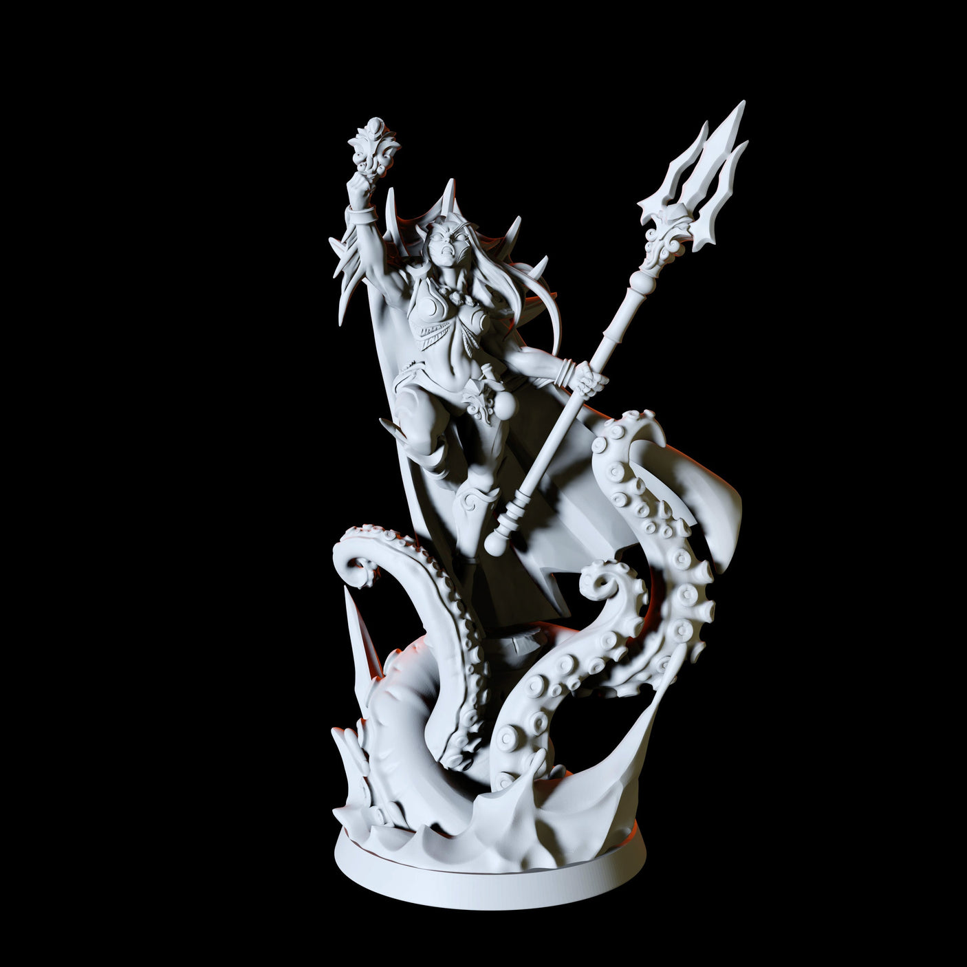 Sea Elf Queen Miniature for Dungeons and Dragons, Pathfinder or other TTRPGs