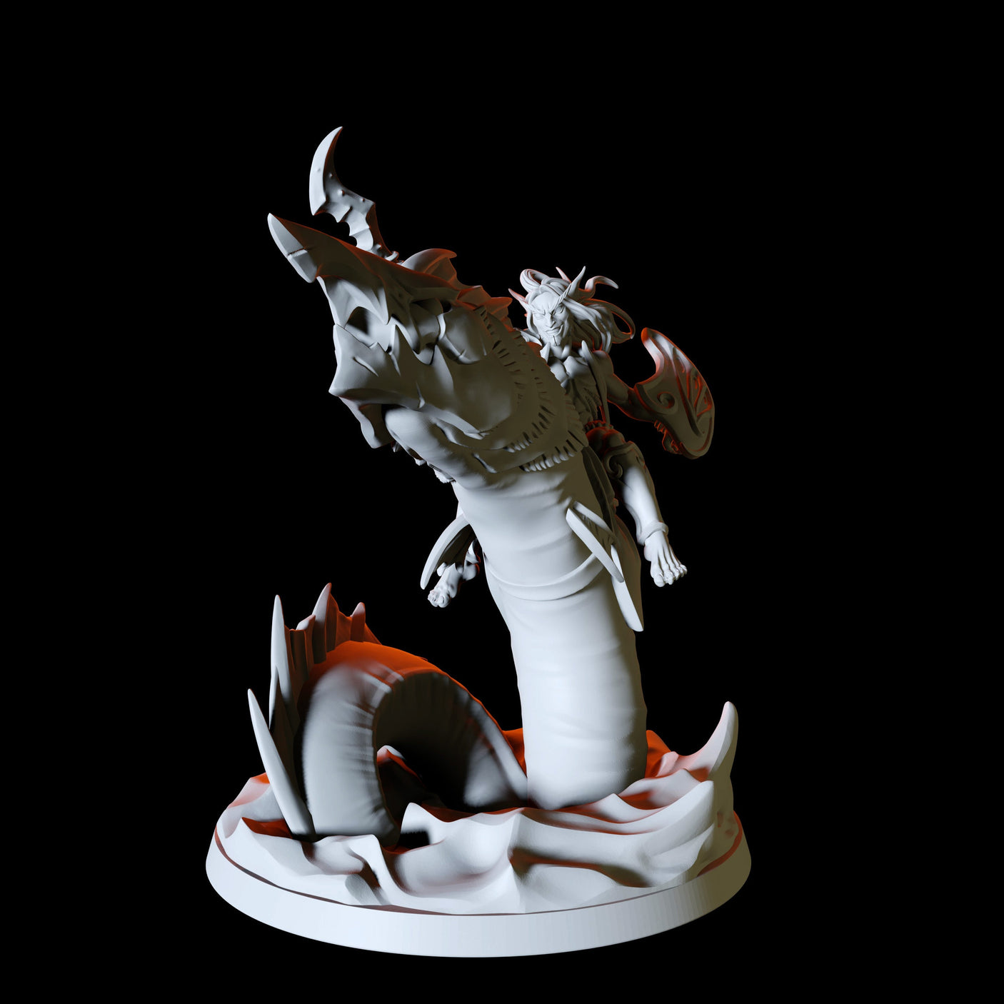 Sea Elf Rider Type A Miniature for Dungeons and Dragons, Pathfinder or other TTRPGs