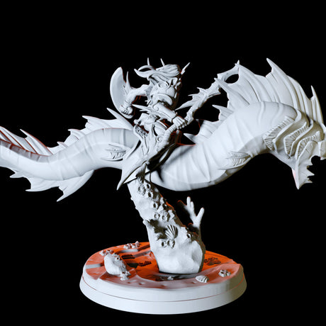 Sea Elf Rider Type B Miniature for Dungeons and Dragons, Pathfinder or other TTRPGs