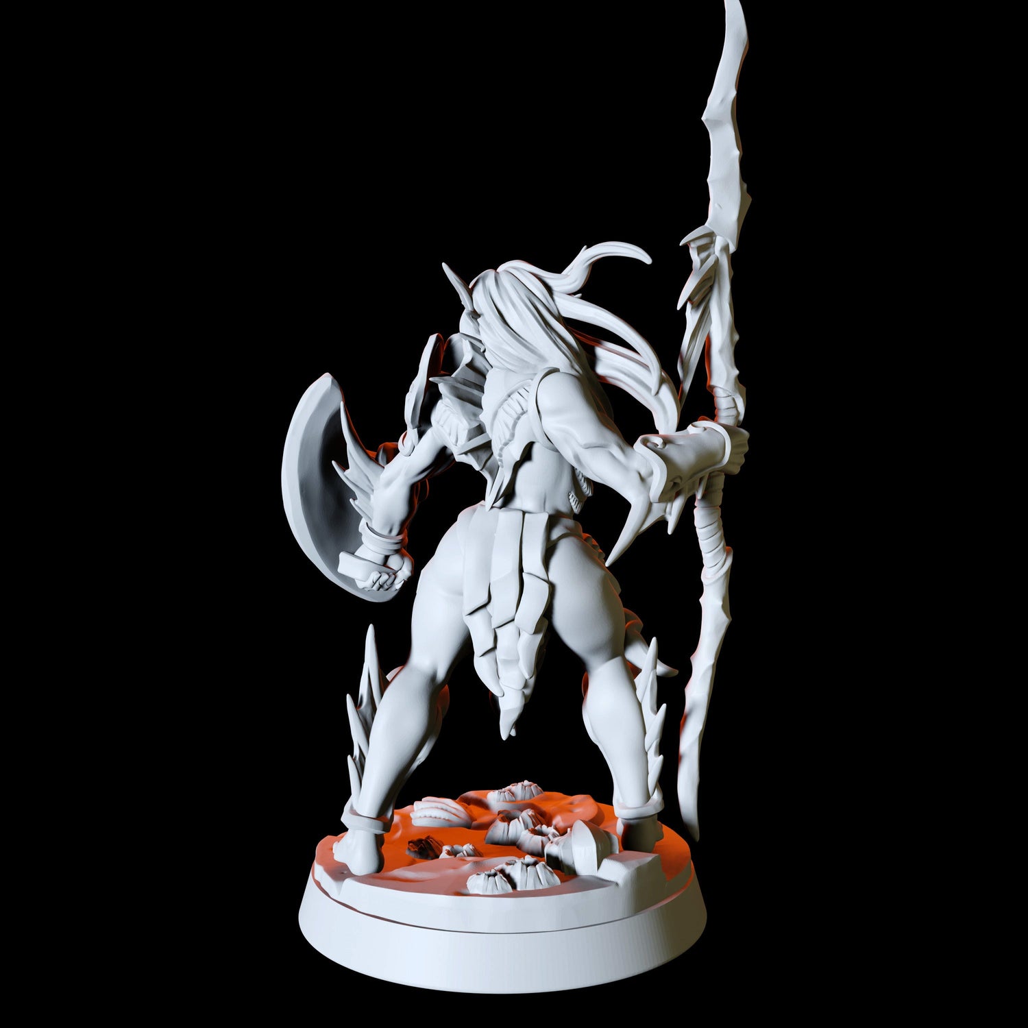 Sea Elf with spear and shield Miniature for Dungeons and Dragons, Pathfinder or other TTRPGs