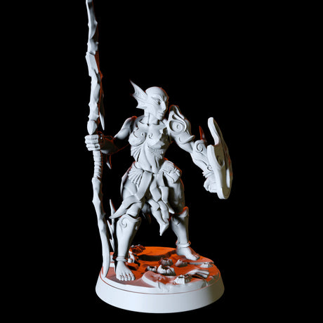 Sea Elf with spear and shield Miniature for Dungeons and Dragons, Pathfinder or other TTRPGs