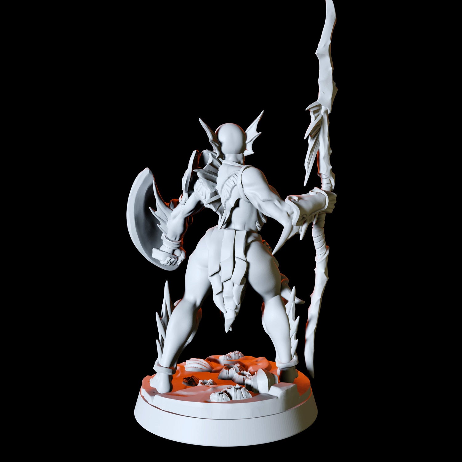 Sea Elf with spear and shield Miniature for Dungeons and Dragons, Pathfinder or other TTRPGs