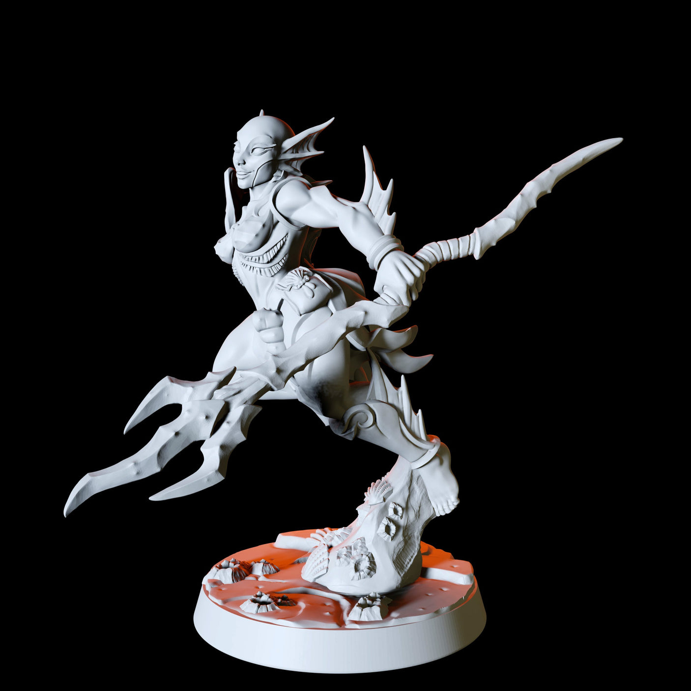 Sea Elf with trident Miniature for Dungeons and Dragons, Pathfinder or other TTRPGs