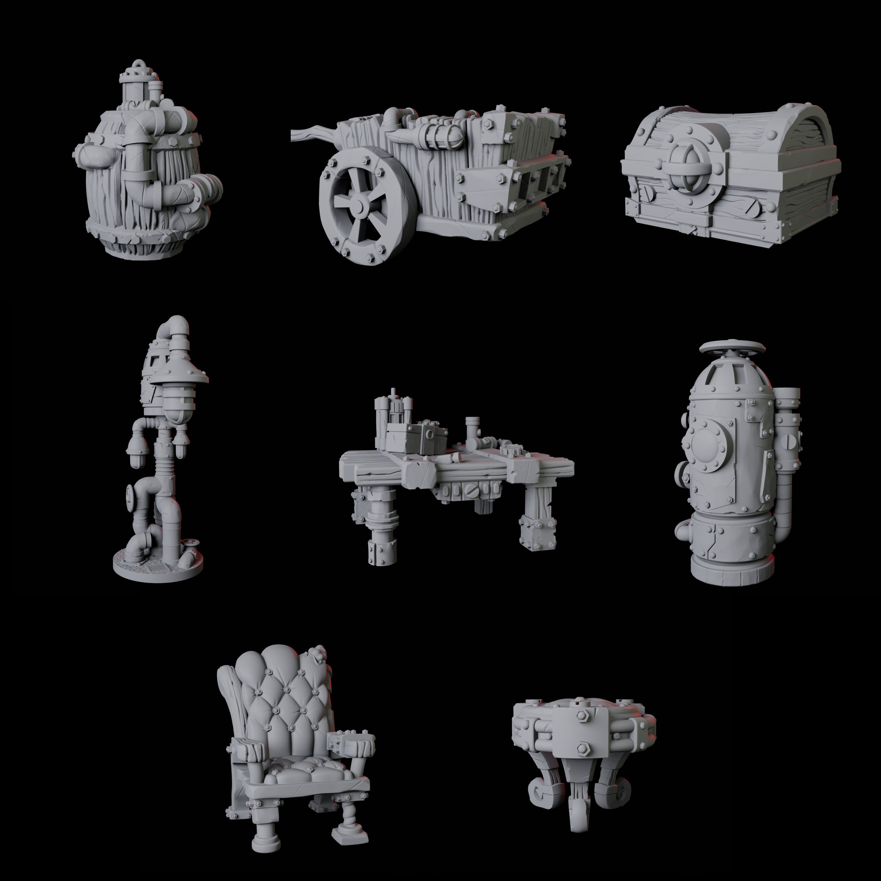 Set of Laboratory Furniture Miniature for Dungeons and Dragons