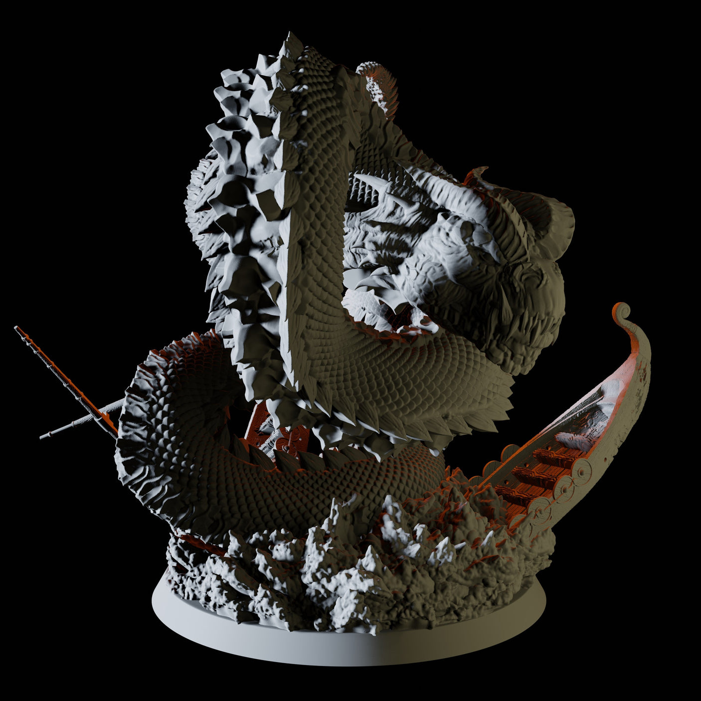 Ship Breaking Leviathan Miniature for Dungeons and Dragons, Pathfinder or other TTRPGs