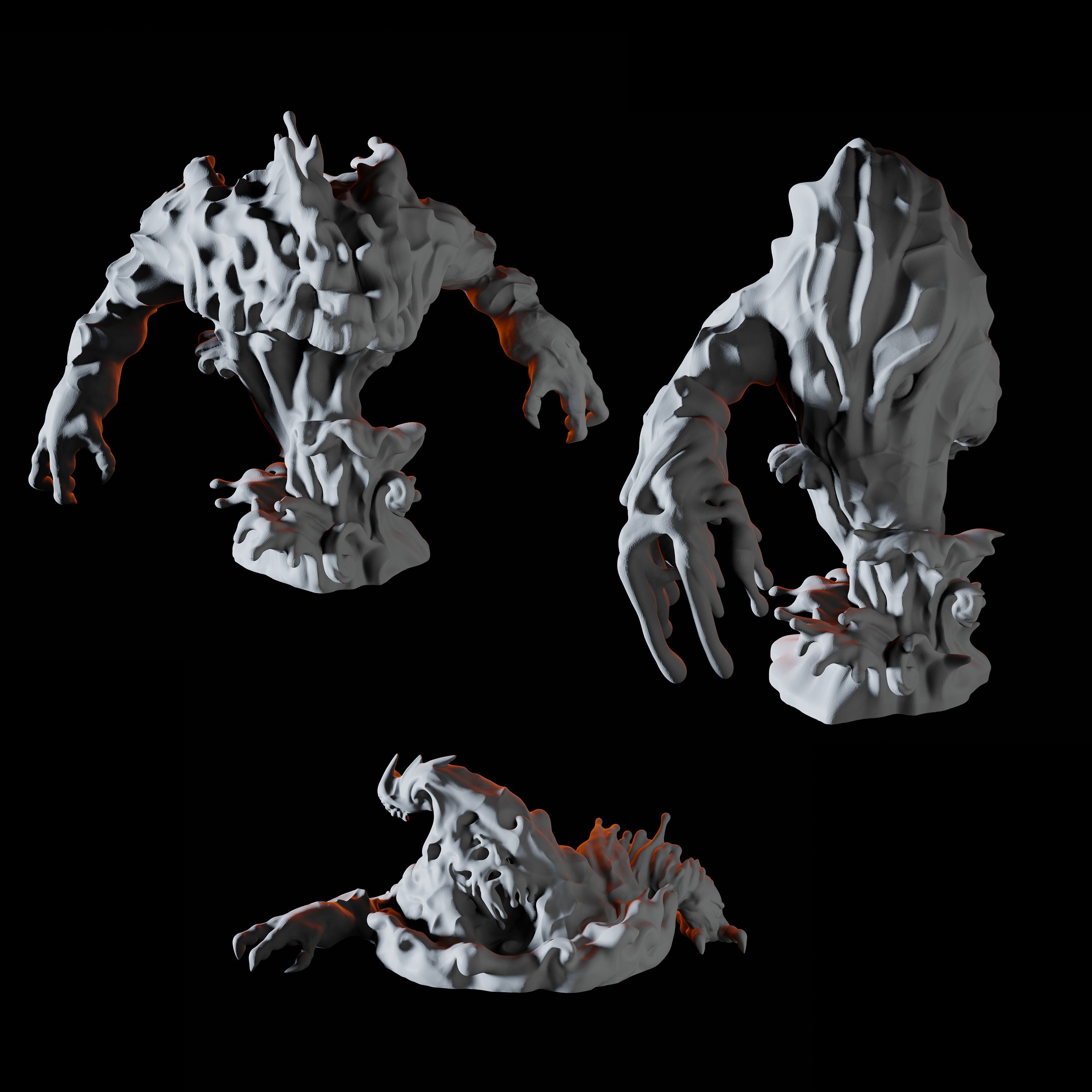 Three Water Elemental Miniatures for Dungeons and Dragons - Myth Forged