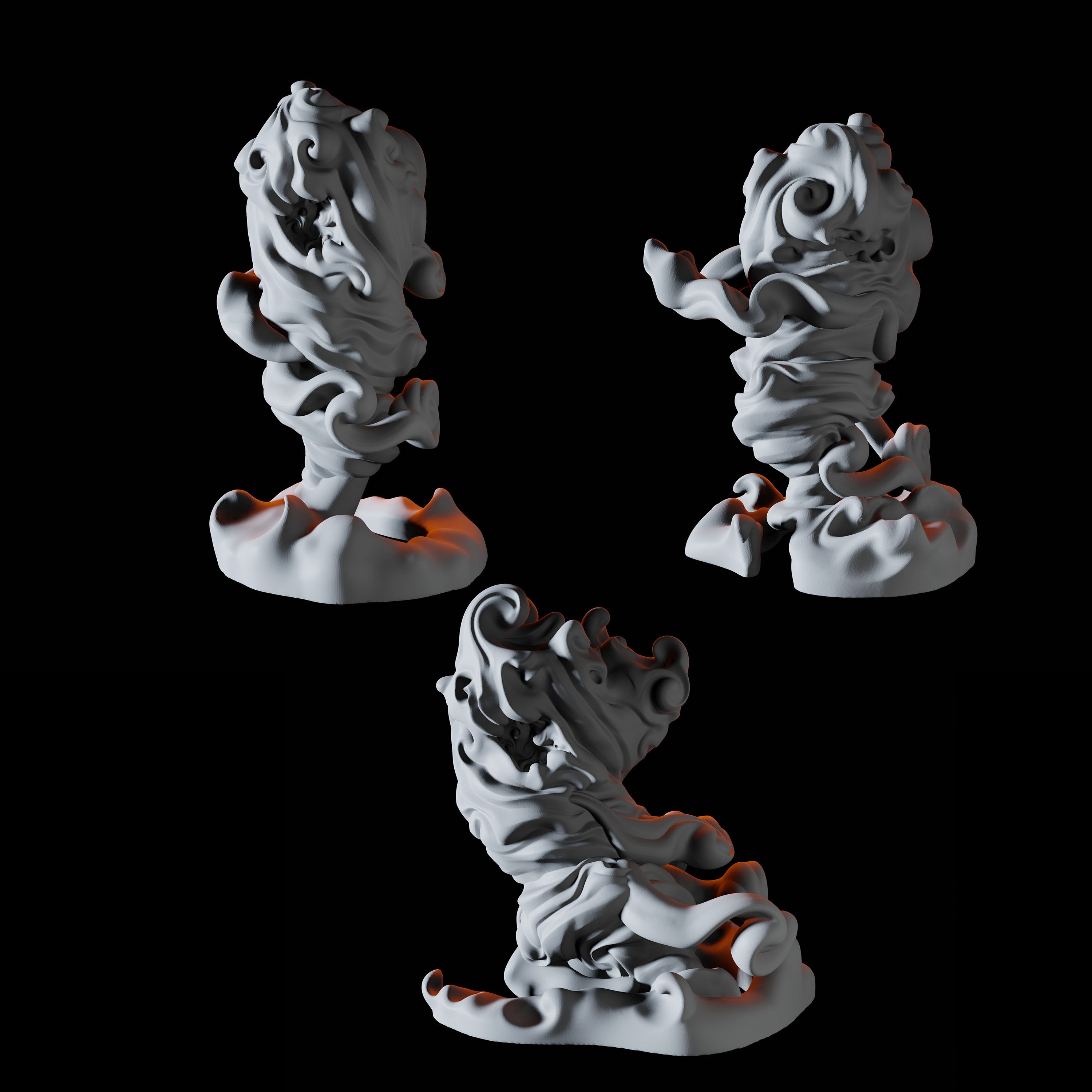 Three Forming Air Elemental Miniatures for Dungeons and Dragons - Myth Forged