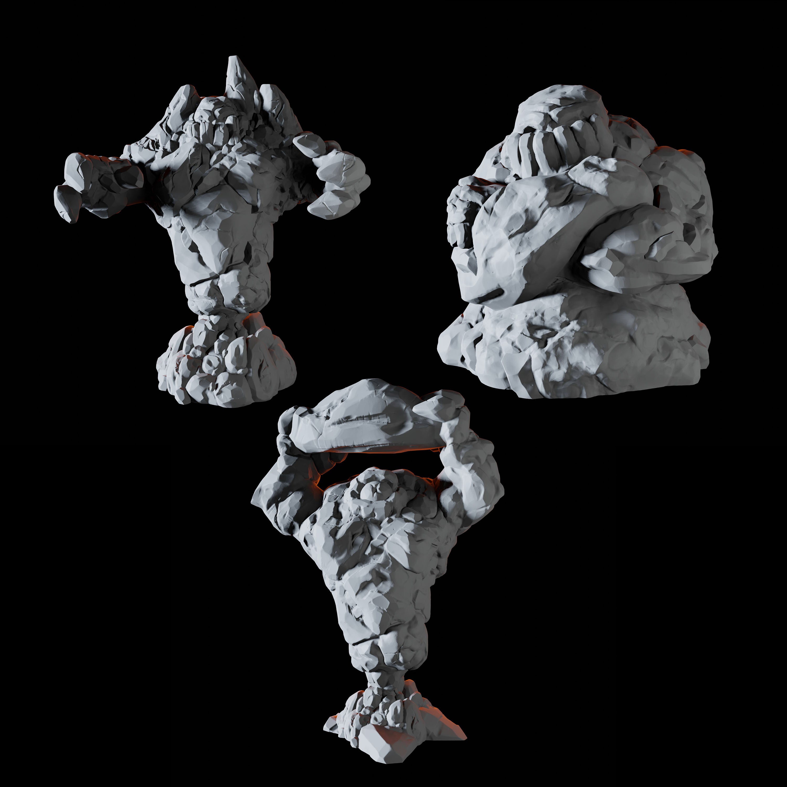 Three Earth Elemental Miniatures for Dungeons and Dragons - Myth Forged