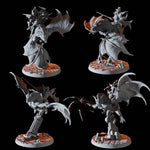 Four Vampire on Giant Bat Miniatures for Dungeons and Dragons - Myth Forged