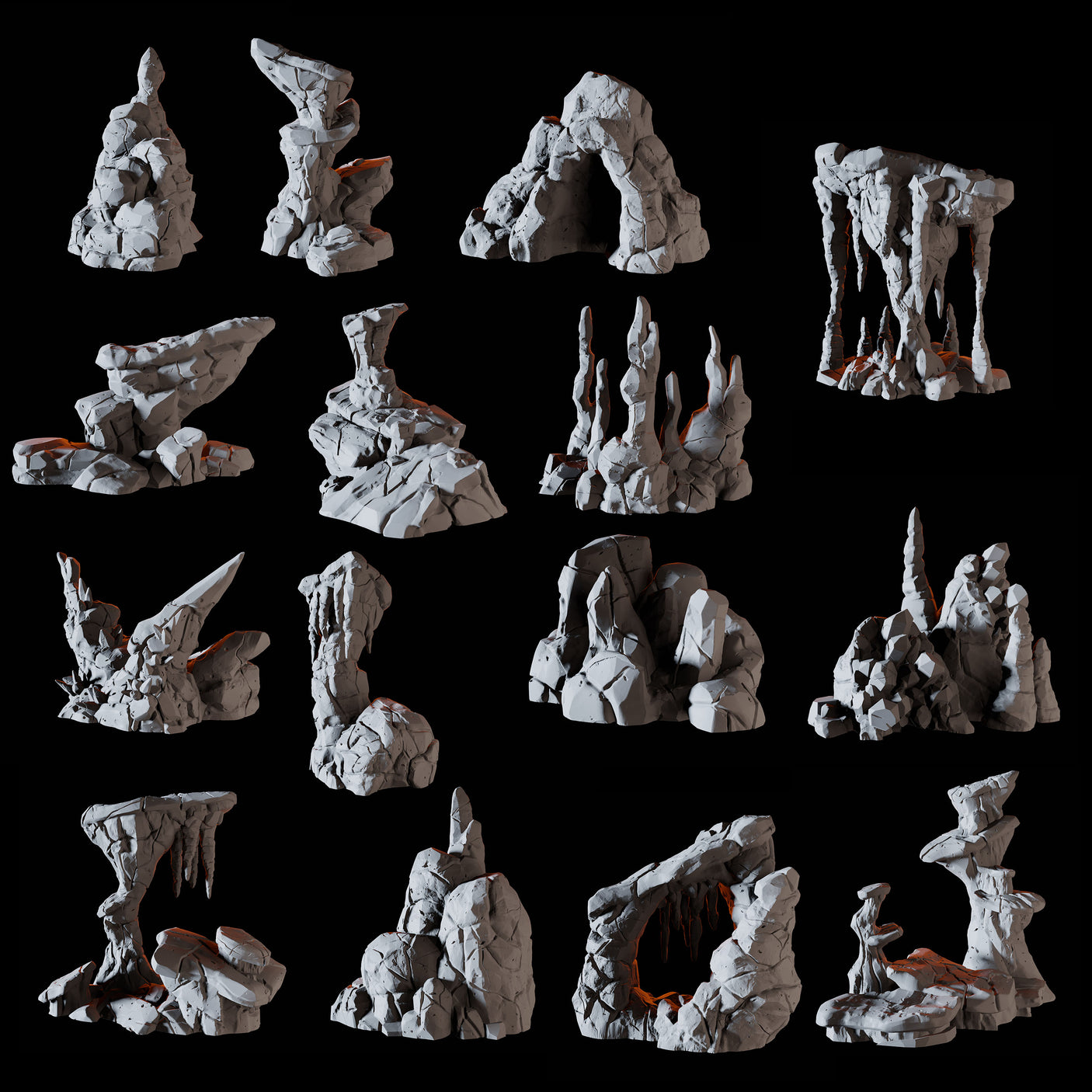15 Cave Scatter Terrain Miniatures