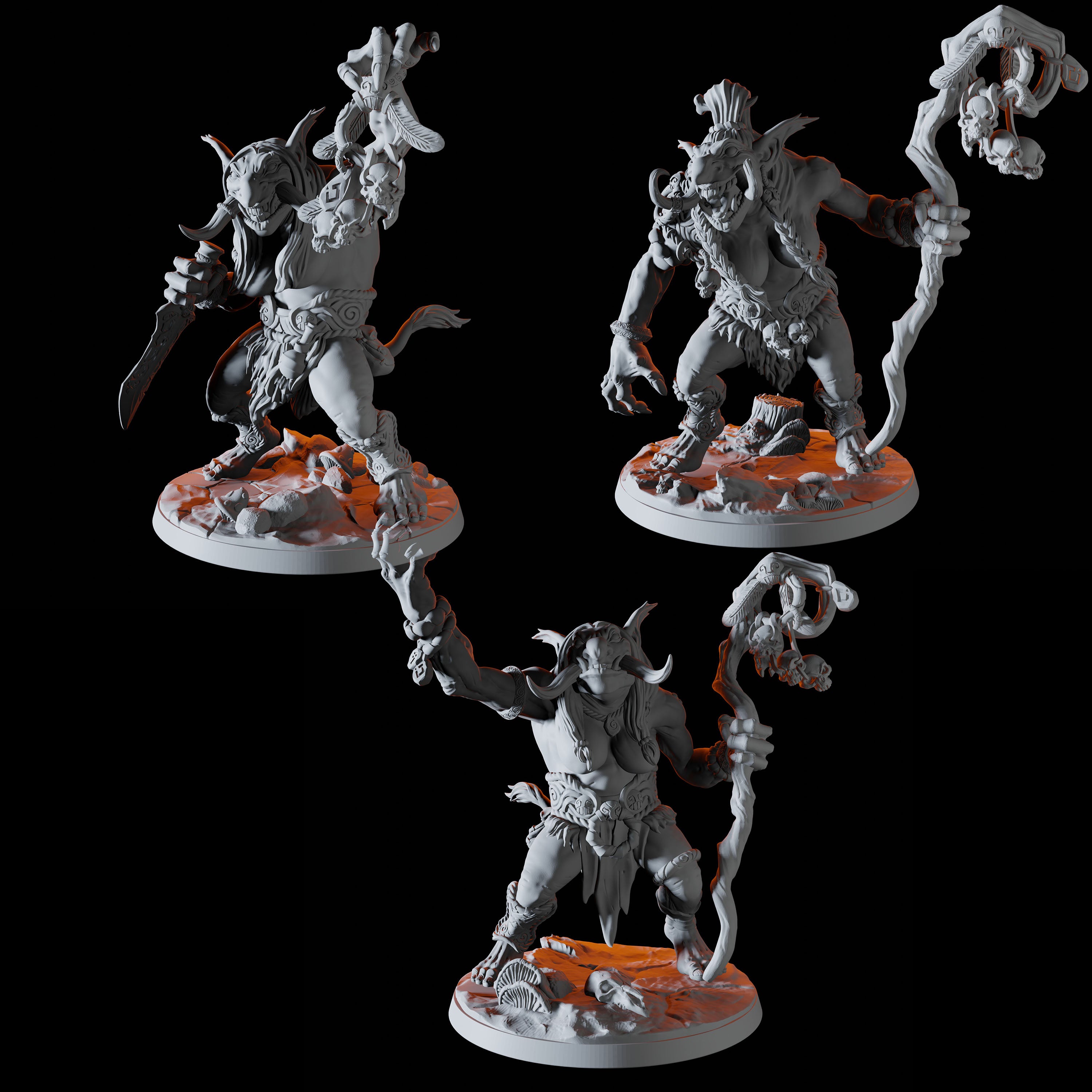 Troll Hag Coven Miniature for Dungeons and Dragons - Myth Forged