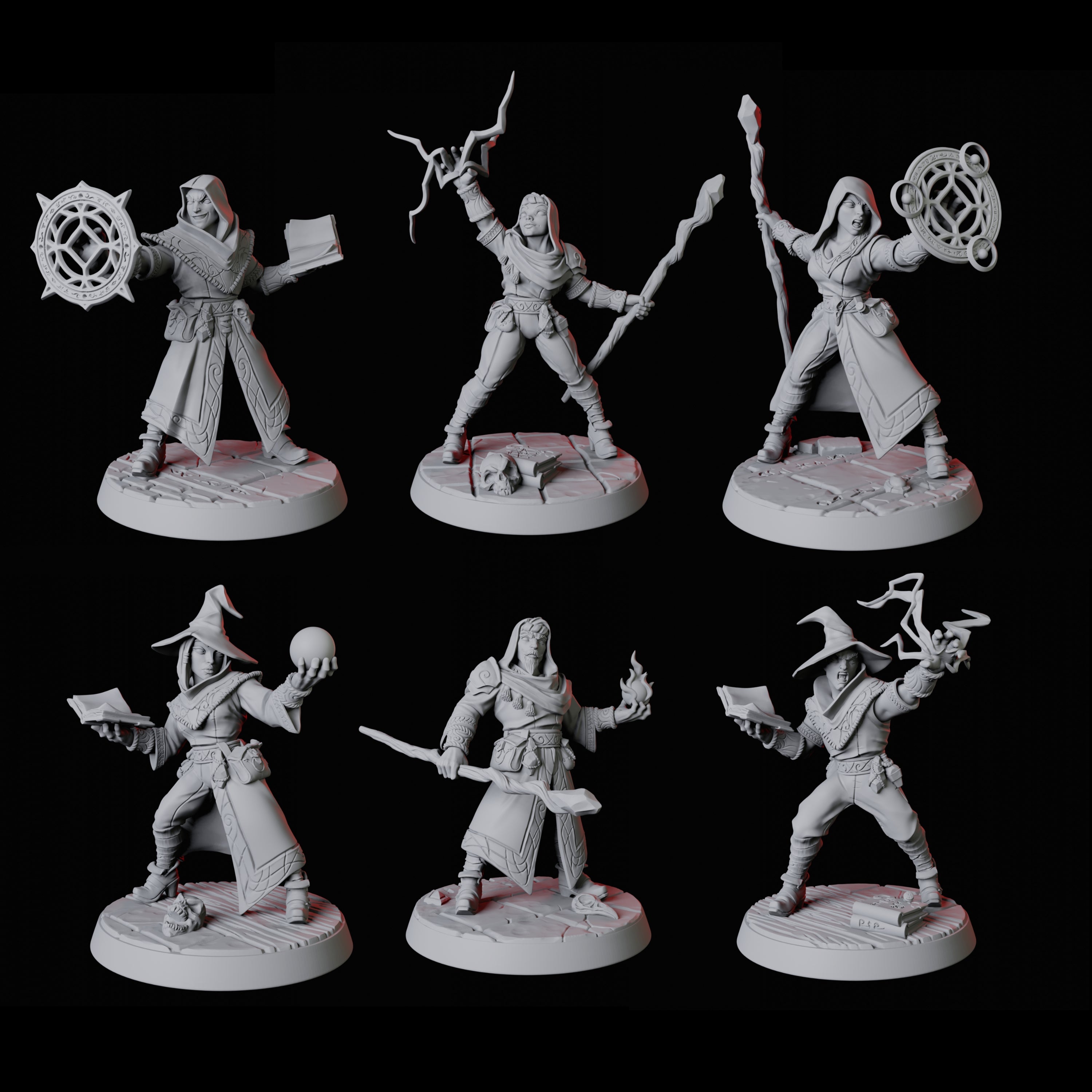 Six Apprentice Wizards Miniature for Dungeons and Dragons, Pathfinder or other TTRPGs