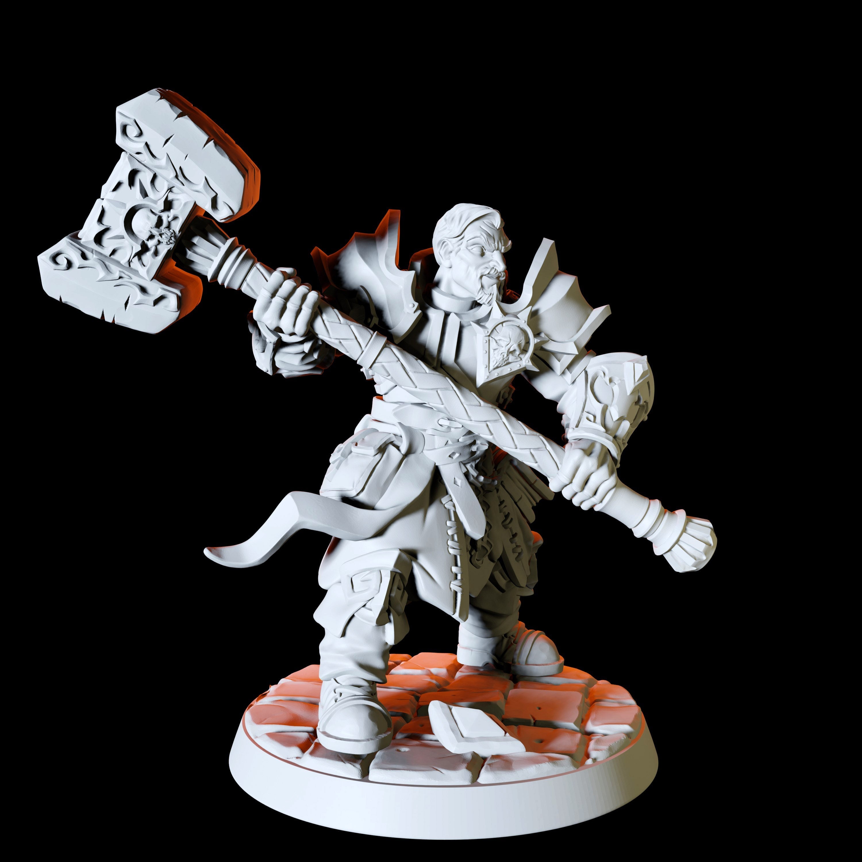 Six Human Paladin Miniatures for Dungeons and Dragons - Myth Forged