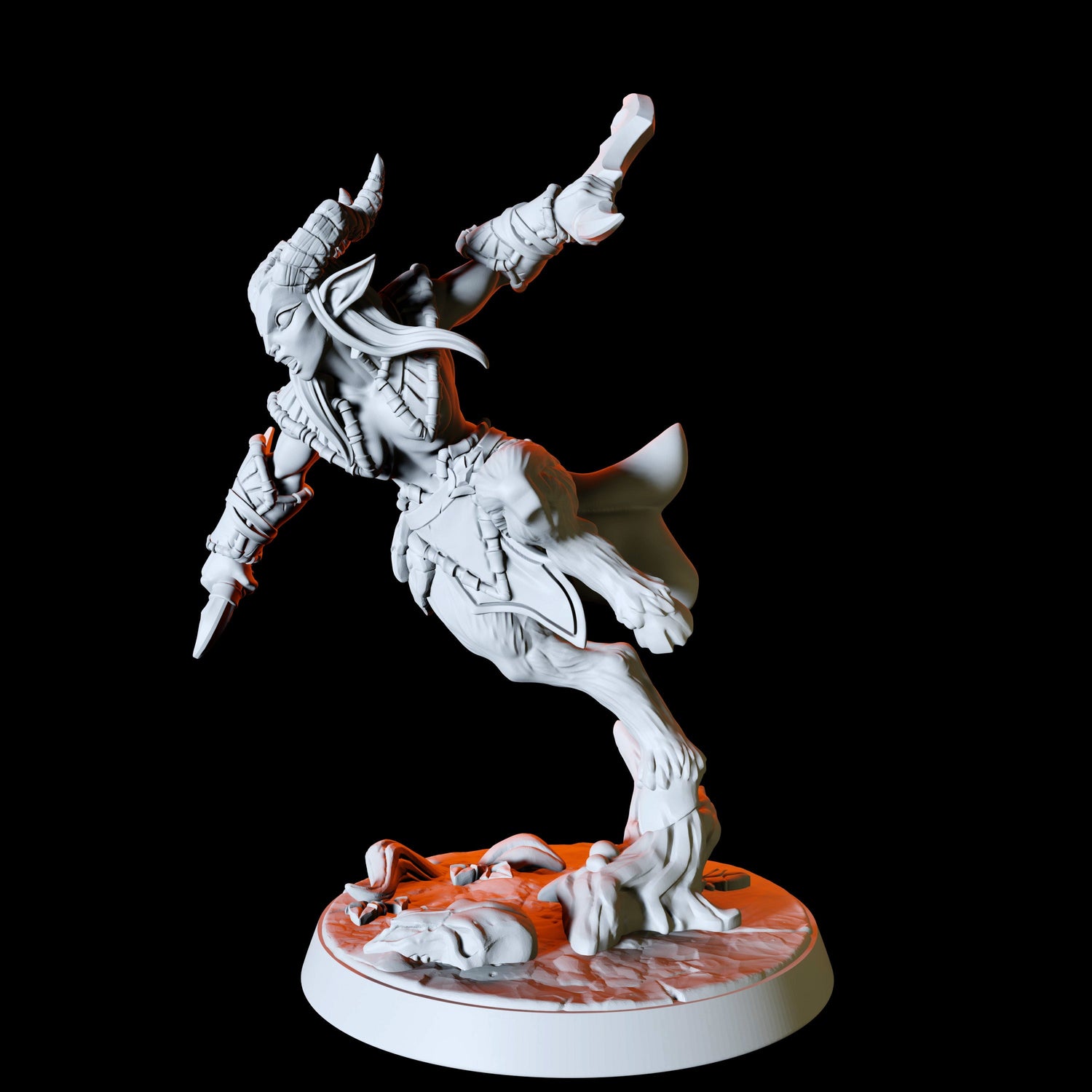 Six Satyr Warriors - Fey Army Miniature for Dungeons and Dragons, Pathfinder or other TTRPGs