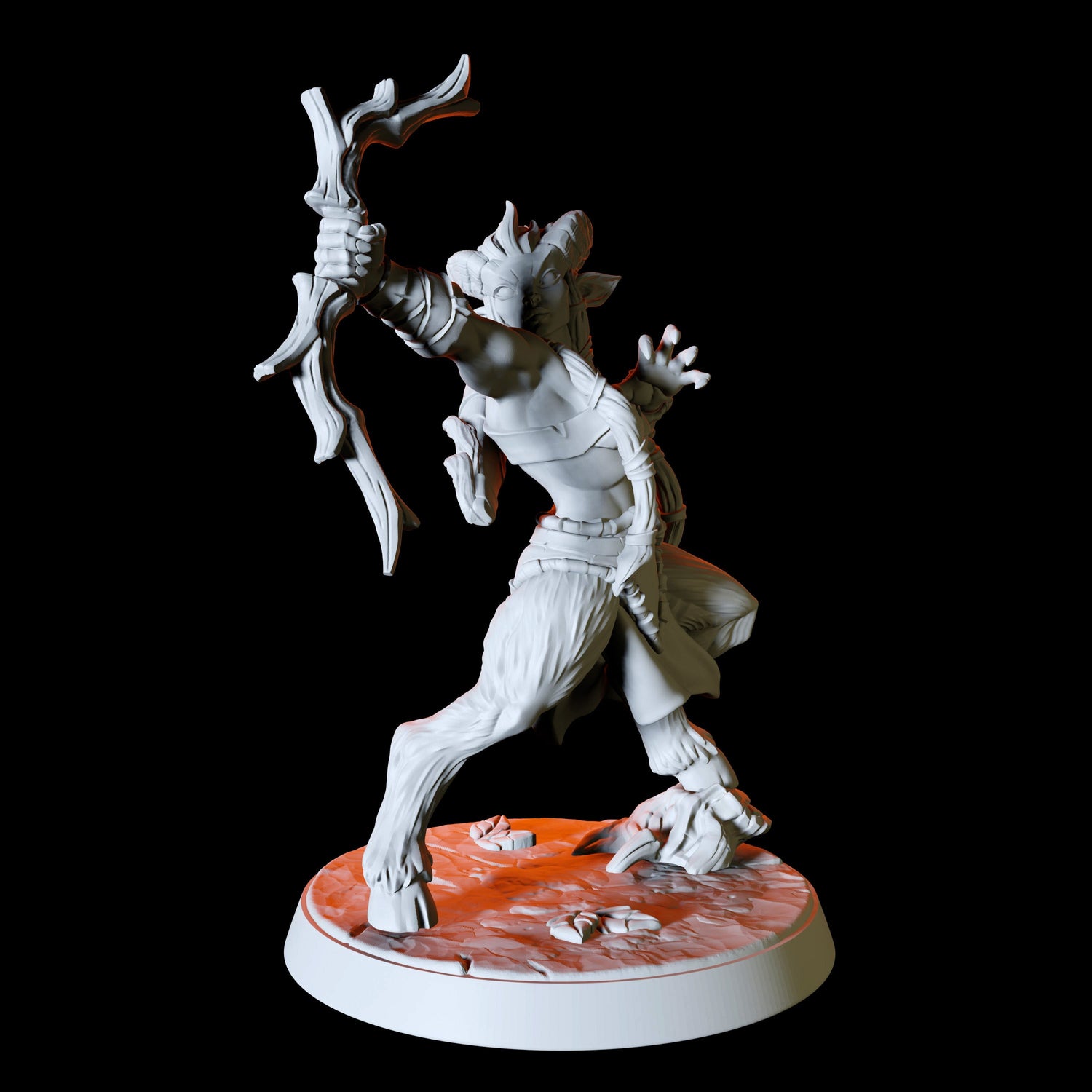 Six Satyr Warriors - Fey Army Miniature for Dungeons and Dragons, Pathfinder or other TTRPGs