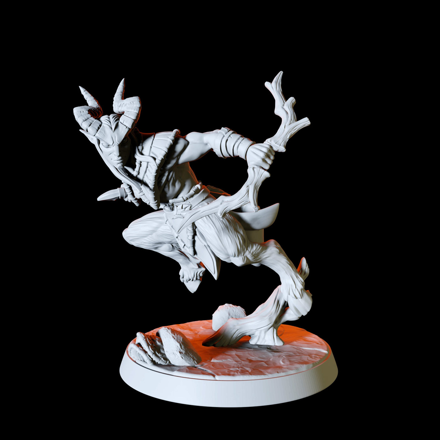 Six Satyr Warriors - Fey Army Miniature for Dungeons and Dragons, Pathfinder or other TTRPGs
