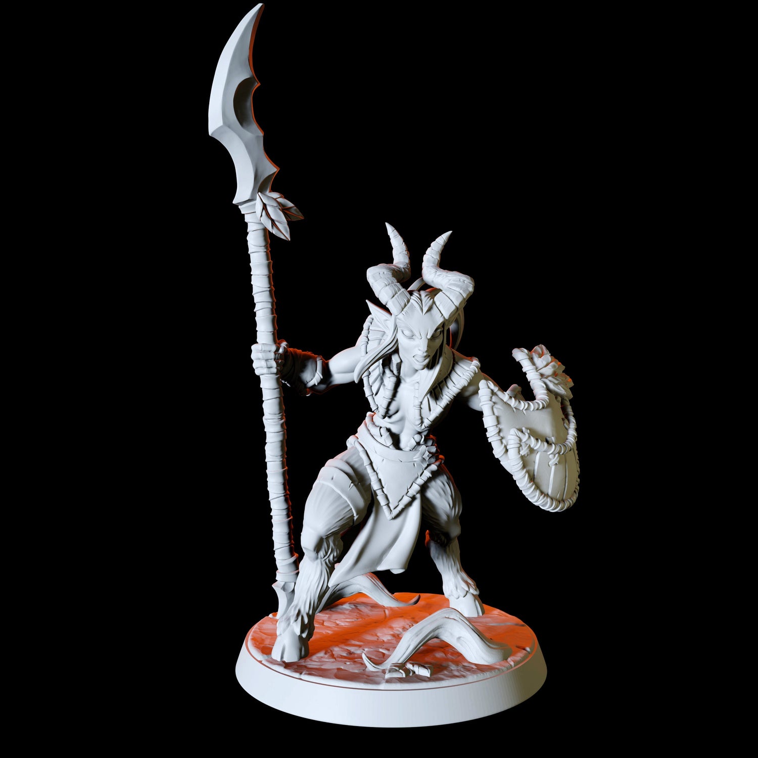 Six Satyr Warriors - Fey Army Miniature for Dungeons and Dragons, Pathfinder or other TTRPGs