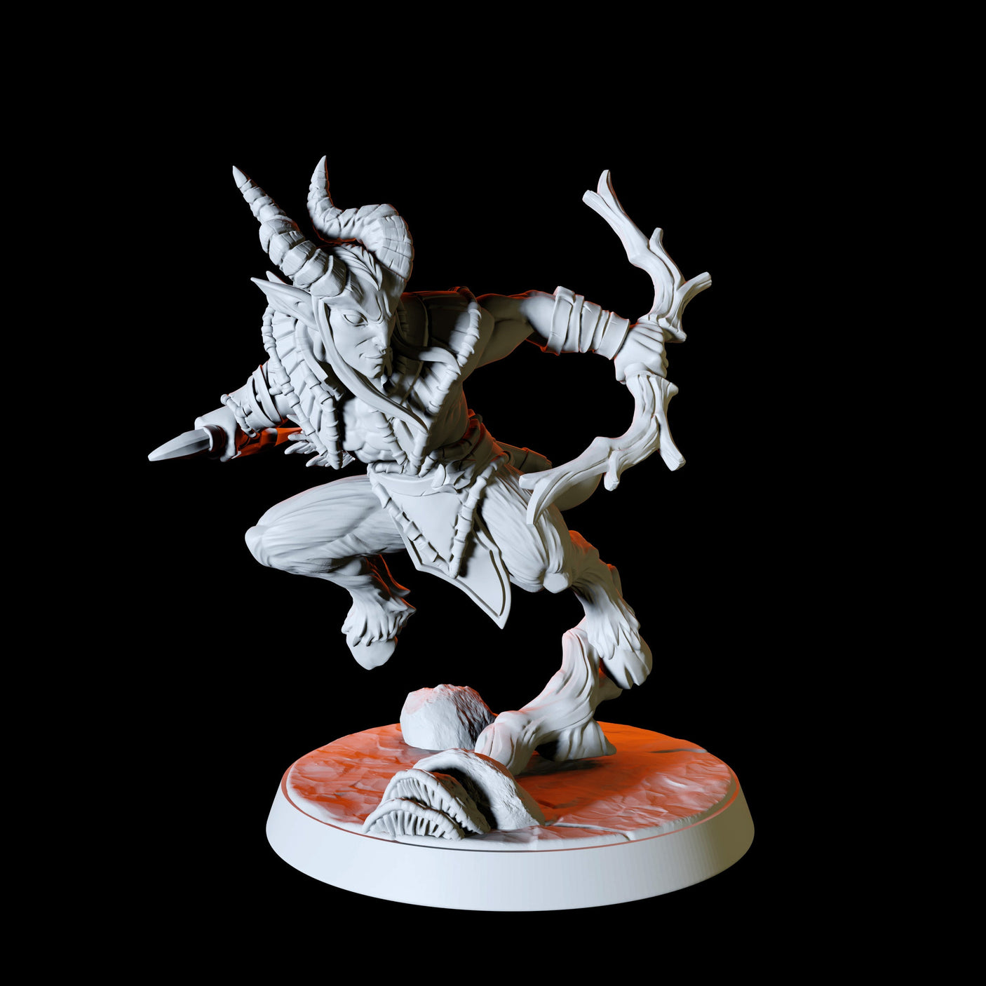 Six Satyr Warriors - Fey Army Miniature for Dungeons and Dragons, Pathfinder or other TTRPGs