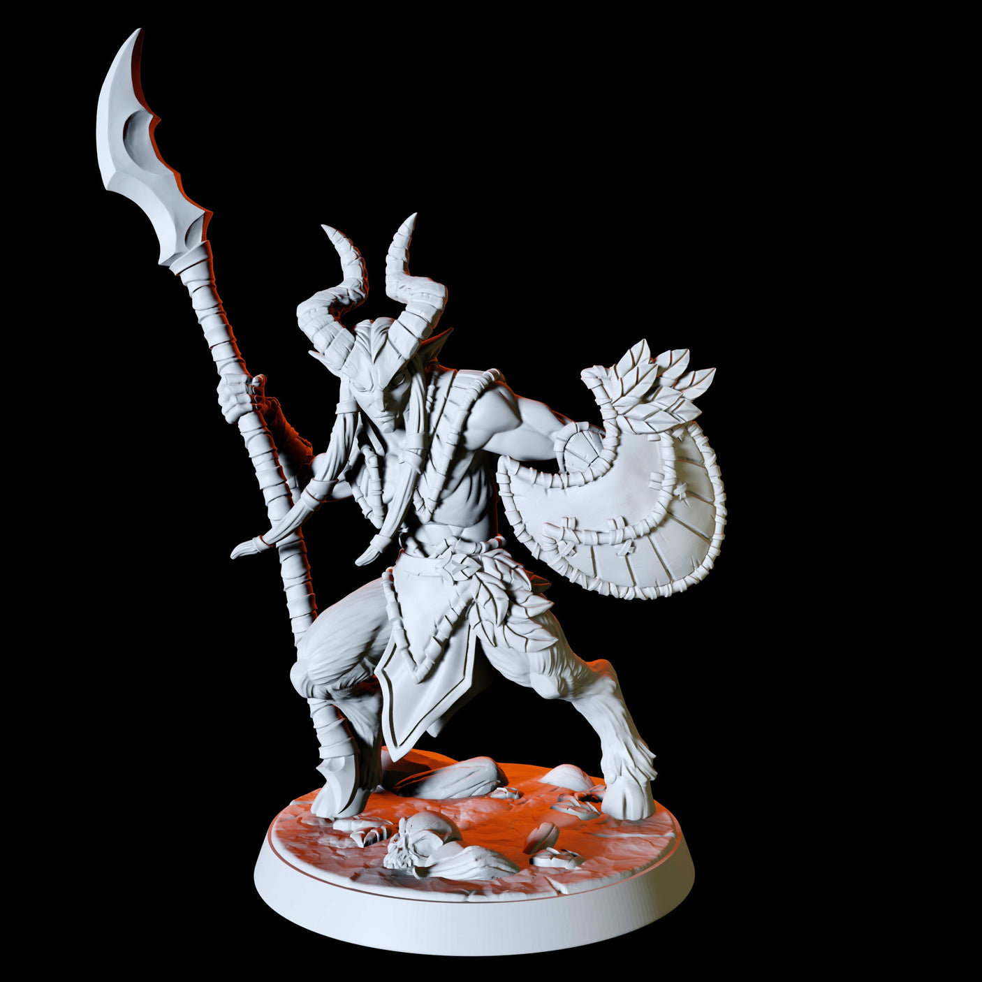 Six Satyr Warriors - Fey Army Miniature for Dungeons and Dragons, Pathfinder or other TTRPGs