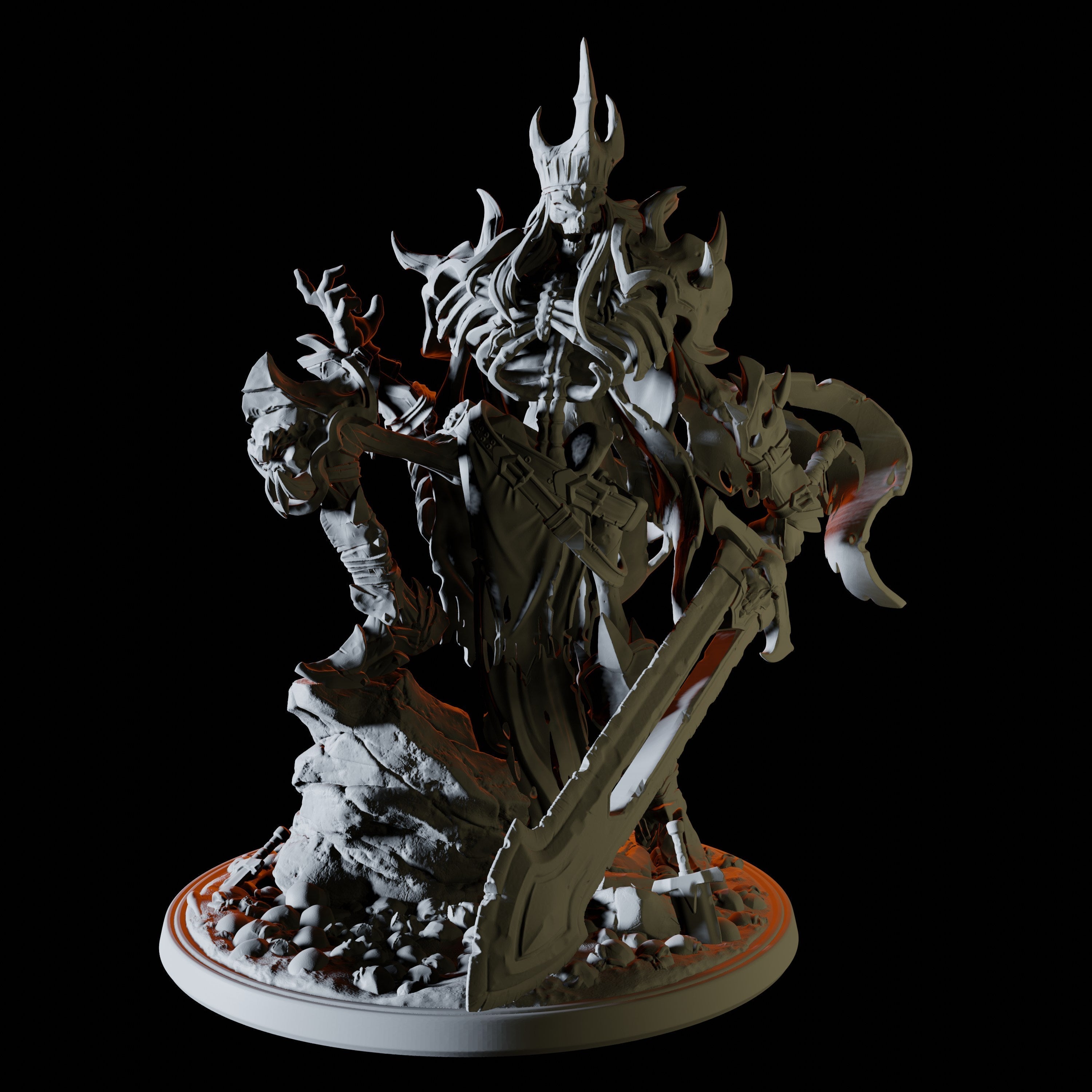 Skeleton King Miniature for Dungeons and Dragons - Myth Forged