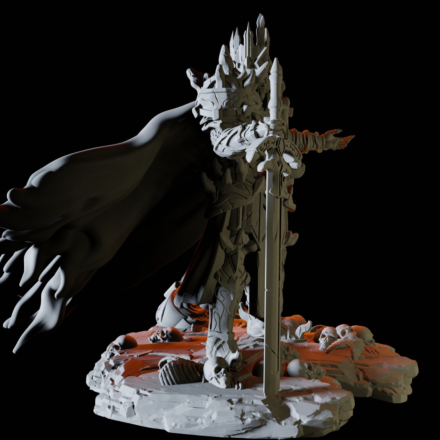 Skeleton Lord Miniature for Dungeons and Dragons, Pathfinder or other TTRPGs