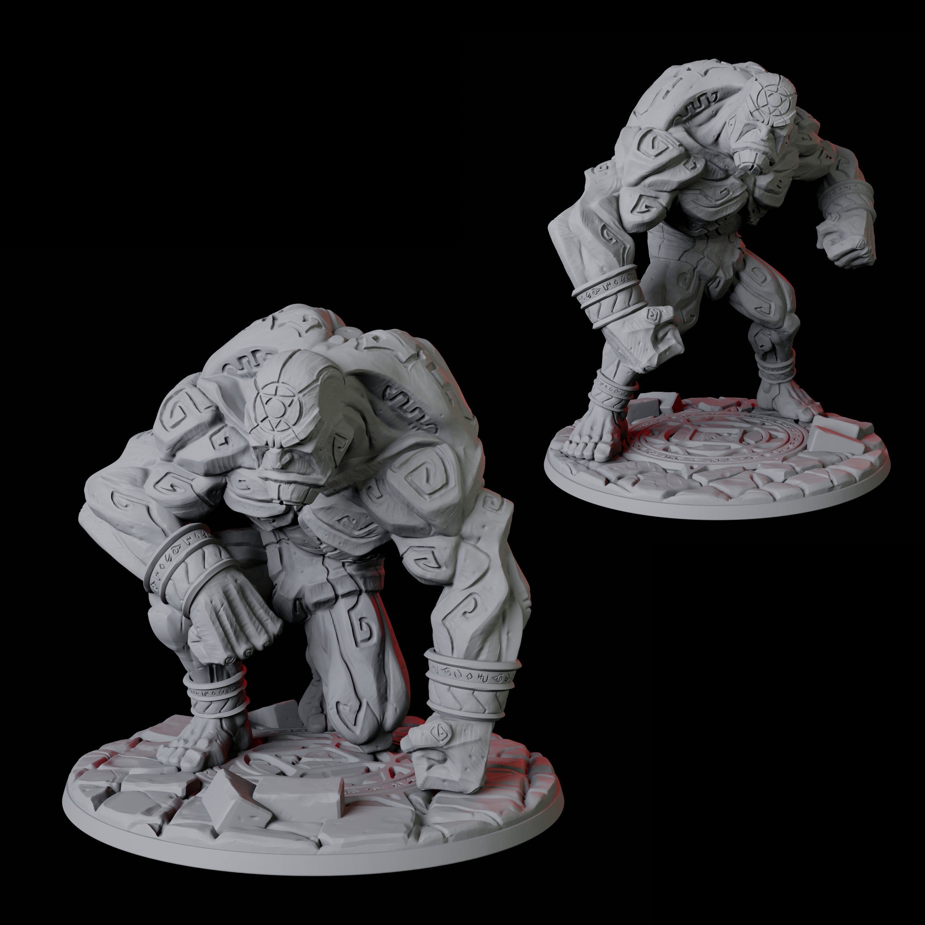 Stone Golem Duo Miniature for Dungeons and Dragons, Pathfinder or other TTRPGs