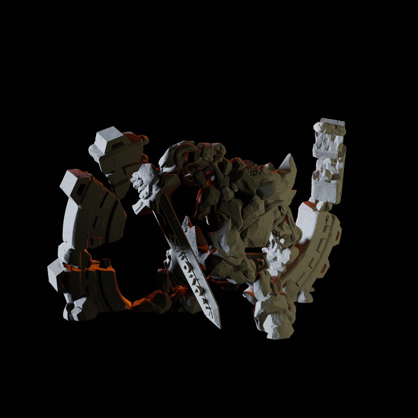 Stone Golem Miniature for Dungeons and Dragons, Pathfinder or other TTRPGs