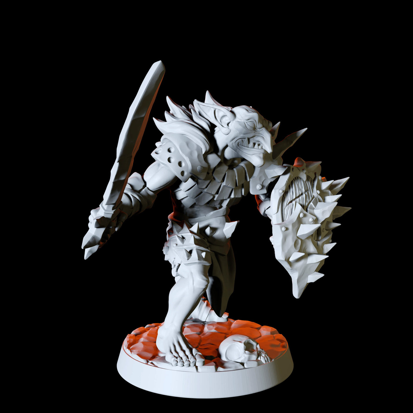 Sword and Shield Hobgoblin Miniature for Dungeons and Dragons, Pathfinder or other TTRPGs
