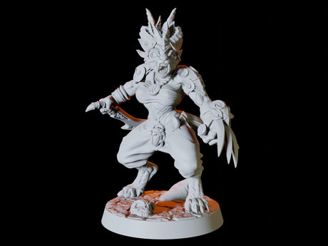 Tabaxi Army - Six Soldiers Miniature for Dungeons and Dragons, Pathfinder or other TTRPGs