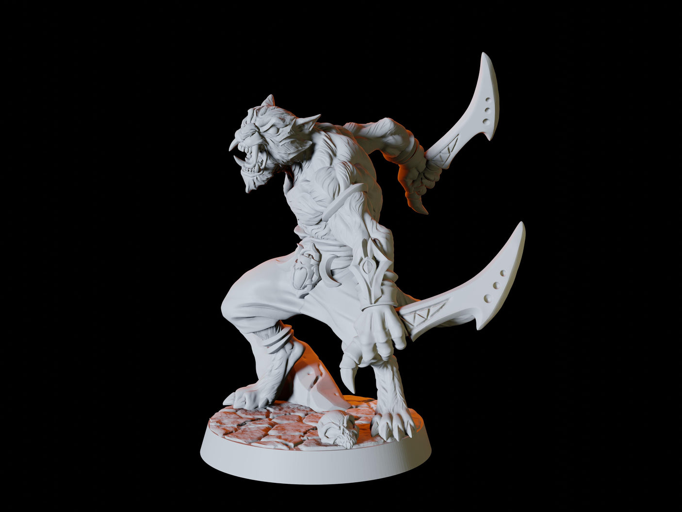 Tabaxi Army - Six Soldiers Miniature for Dungeons and Dragons, Pathfinder or other TTRPGs