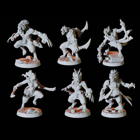 Tabaxi Army - Six Soldiers Miniature for Dungeons and Dragons, Pathfinder or other TTRPGs