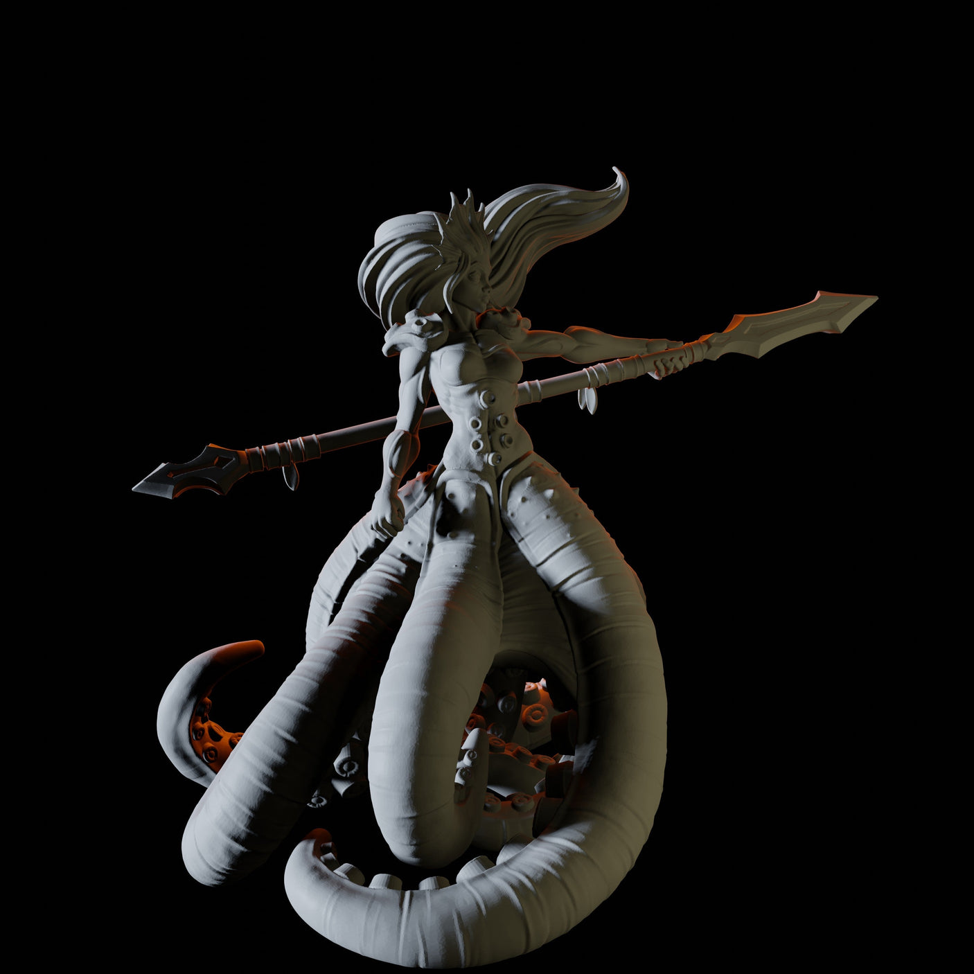 Tentacled Merfolk Miniature for Dungeons and Dragons, Pathfinder or other TTRPGs
