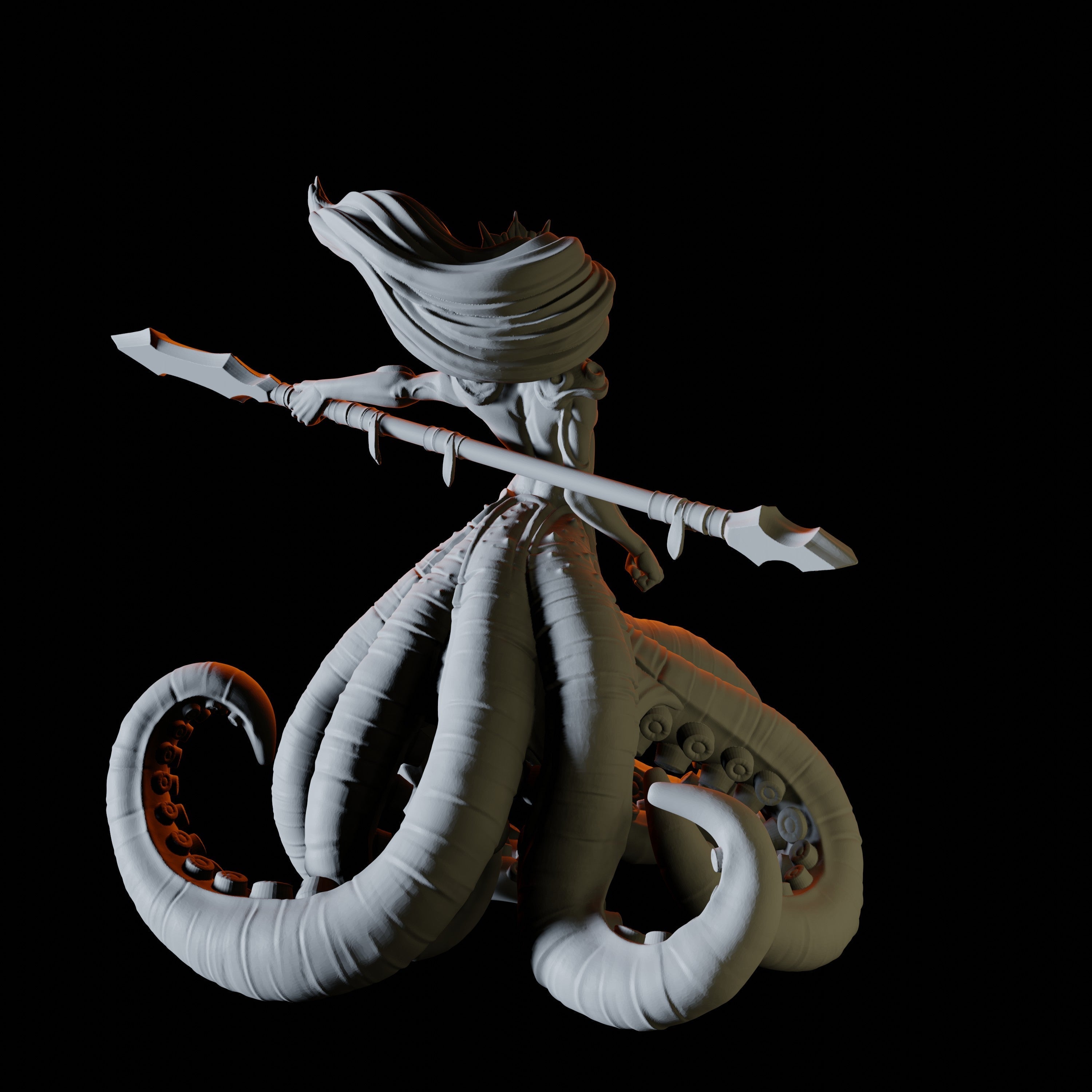 Tentacle Merfolk Miniature for Dungeons and Dragons - Myth Forged