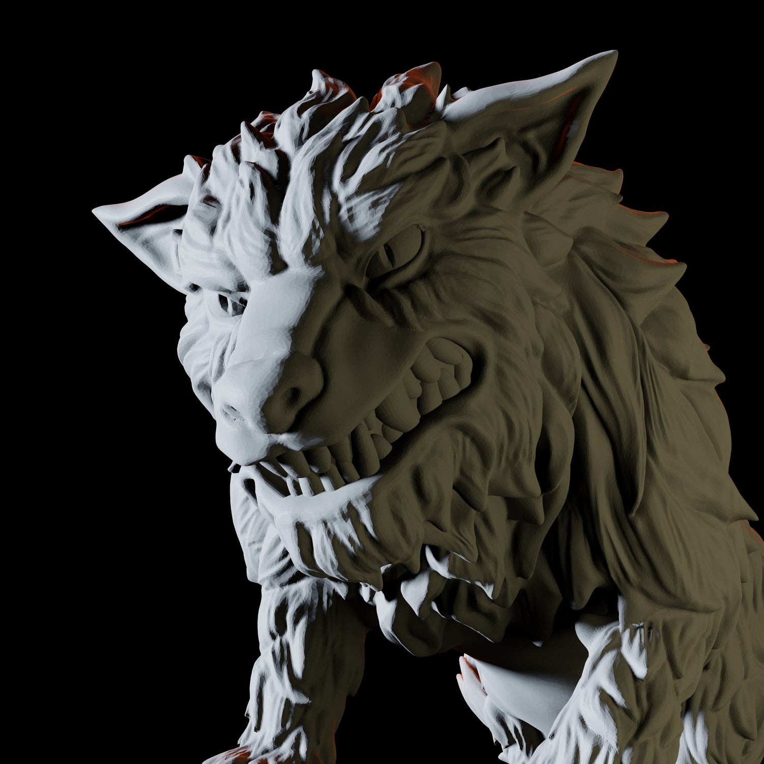 Threatening Worg Miniature for Dungeons and Dragons, Pathfinder or other TTRPGs