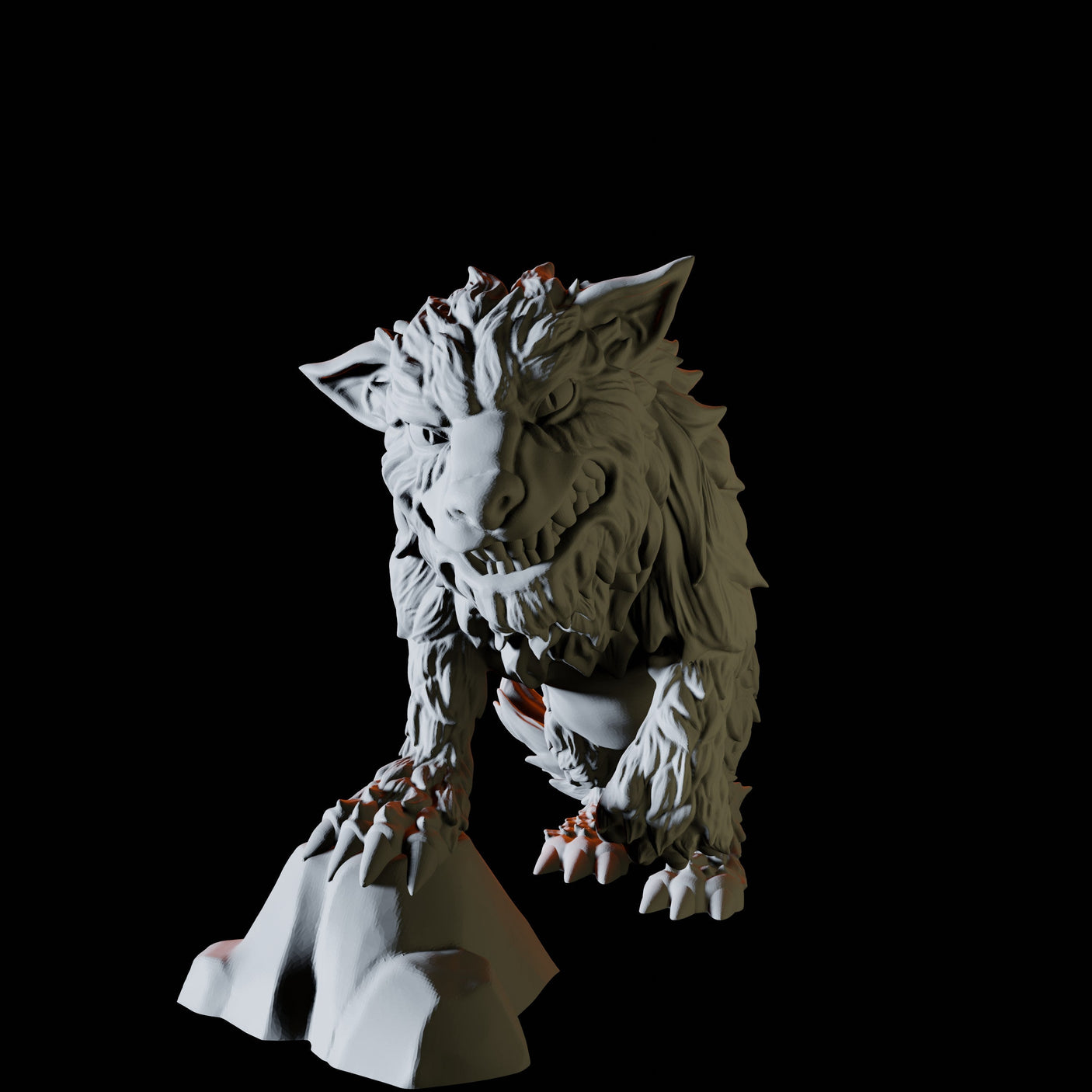 Threatening Worg Miniature for Dungeons and Dragons, Pathfinder or other TTRPGs