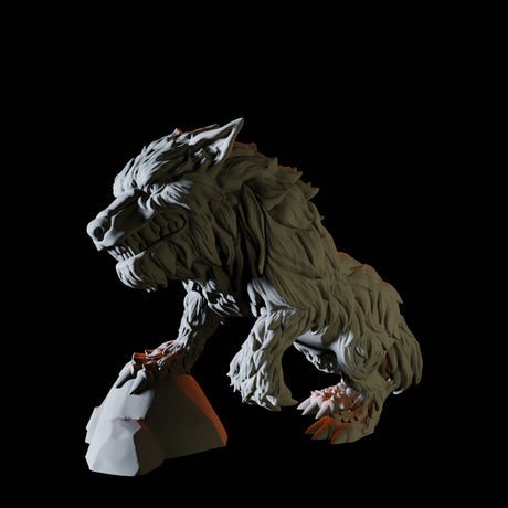 Threatening Worg Miniature for Dungeons and Dragons, Pathfinder or other TTRPGs