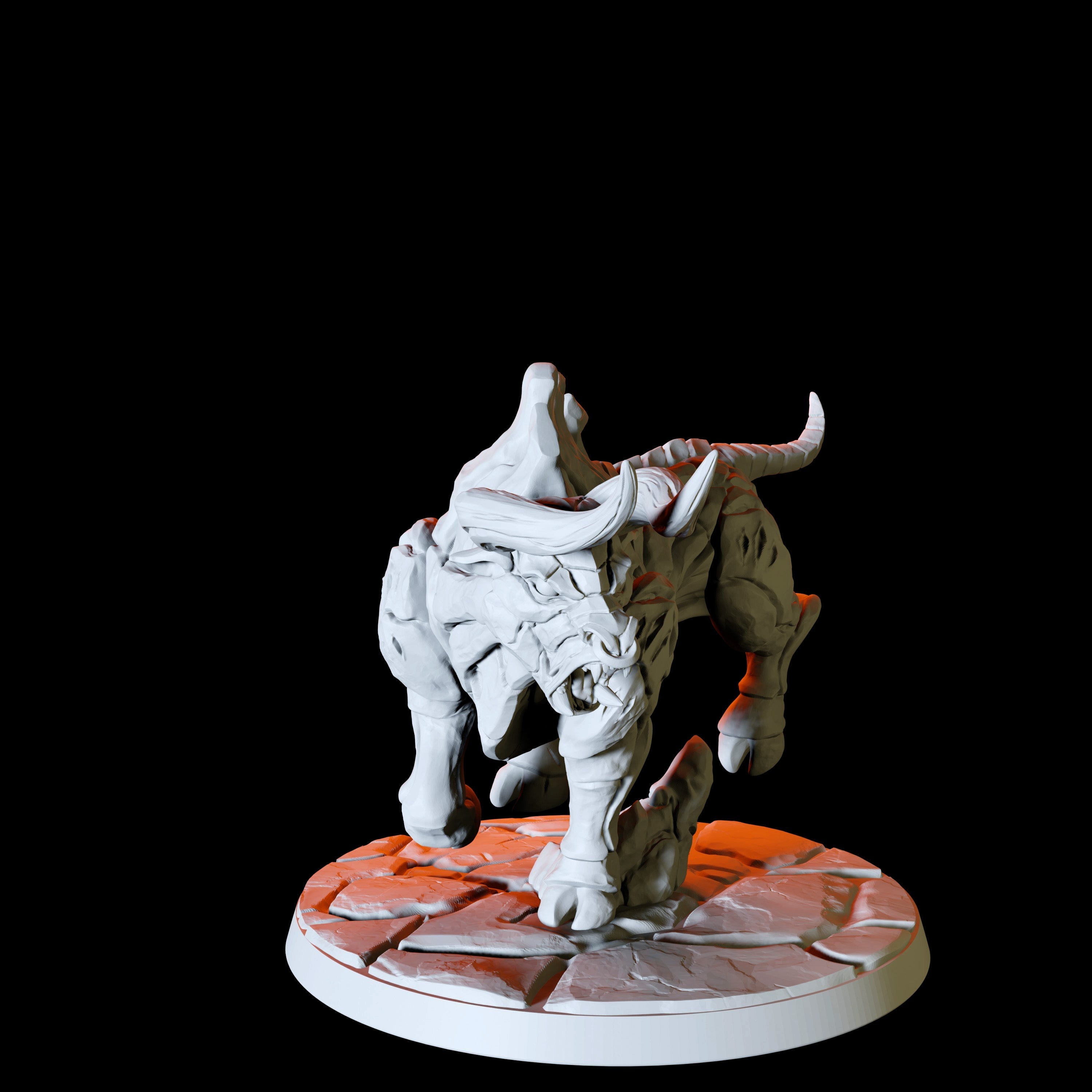 Three Armoured Bulls Miniature for Dungeons and Dragons