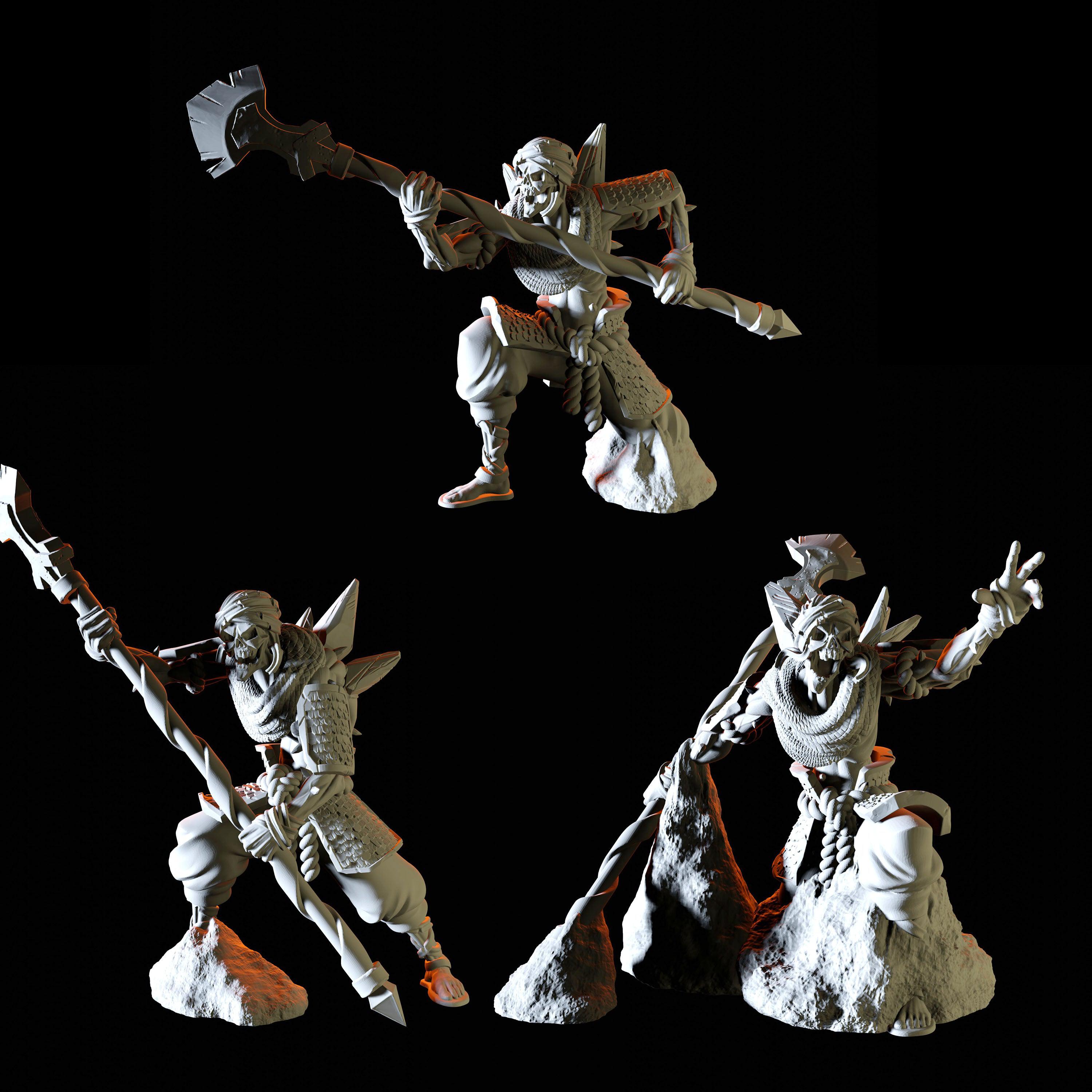 Three Desert Skeleton Miniatures for Dungeons and Dragons - Myth Forged