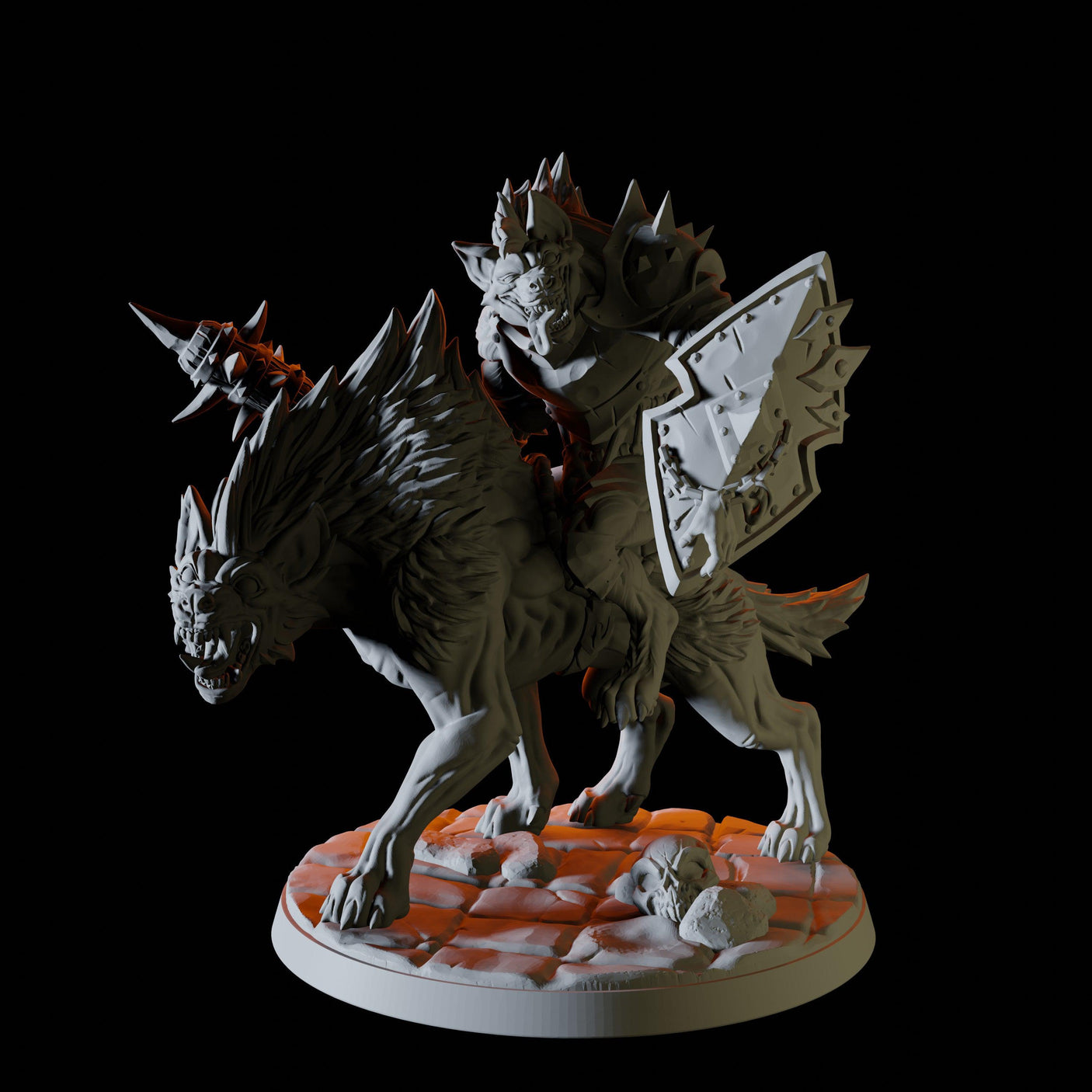 Three Gnoll Hyena Riders Miniature for Dungeons and Dragons, Pathfinder or other TTRPGs