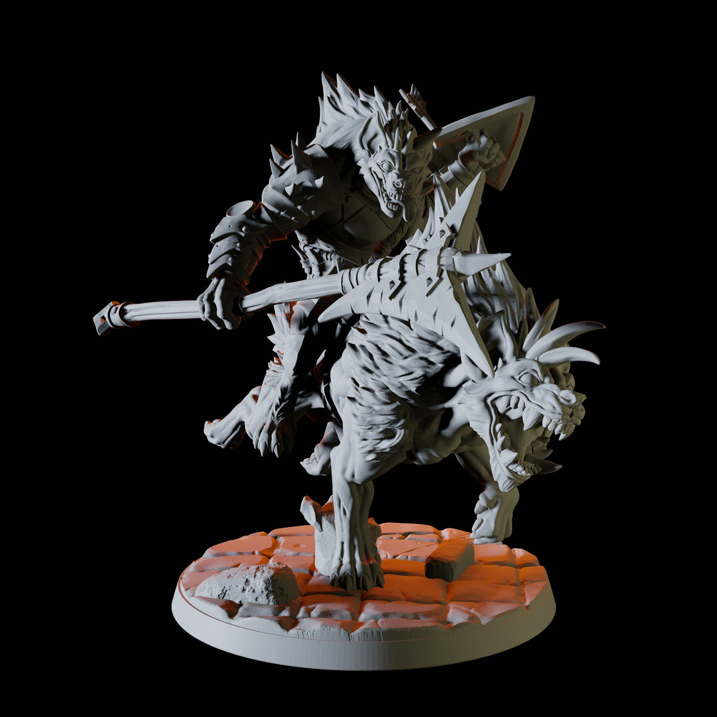 Three Gnoll Hyena Riders Miniature for Dungeons and Dragons, Pathfinder or other TTRPGs