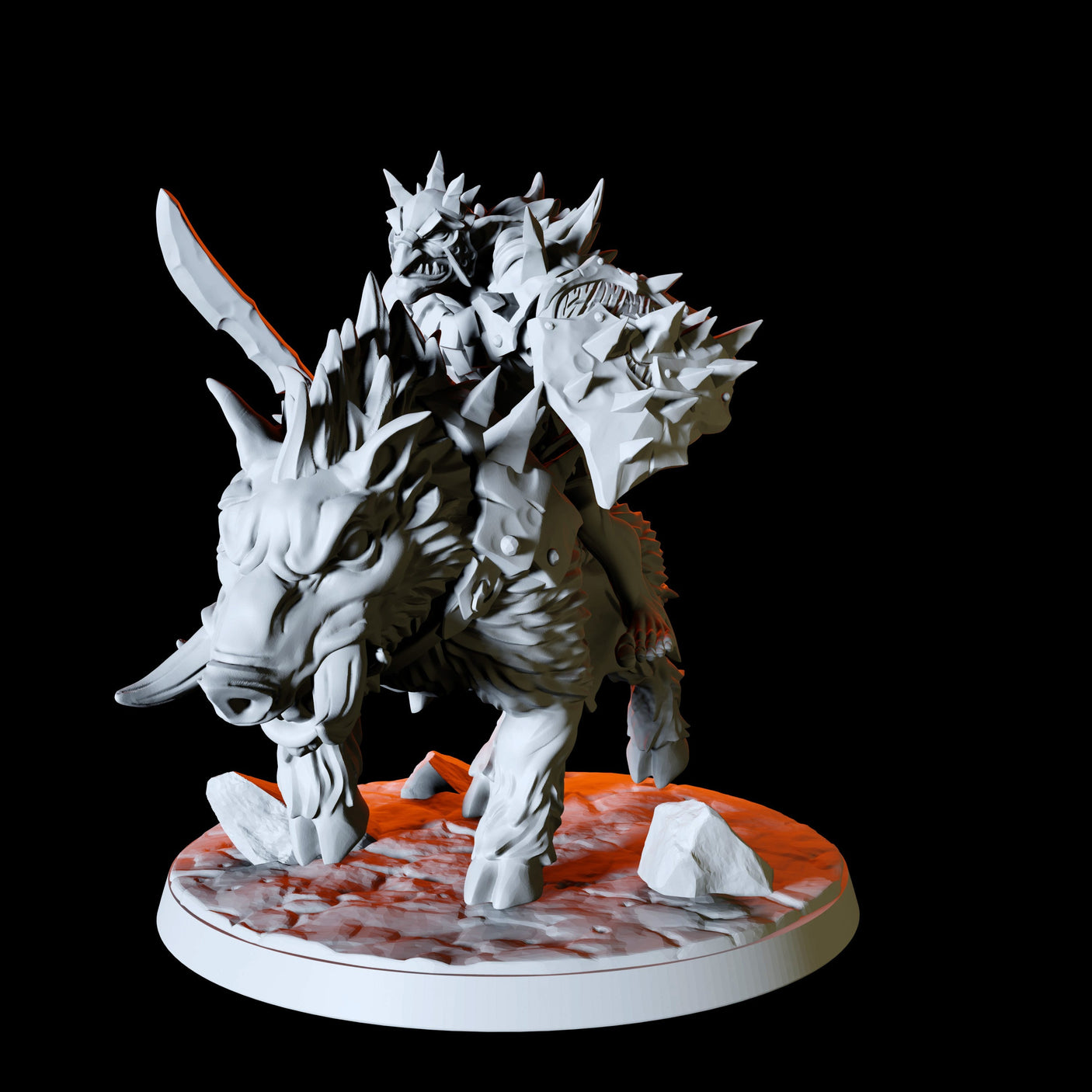 Three Hobgoblin Worg Riders Miniature for Dungeons and Dragons, Pathfinder or other TTRPGs
