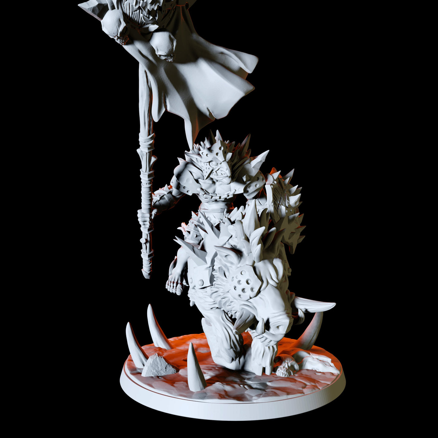 Three Hobgoblin Worg Riders Miniature for Dungeons and Dragons, Pathfinder or other TTRPGs