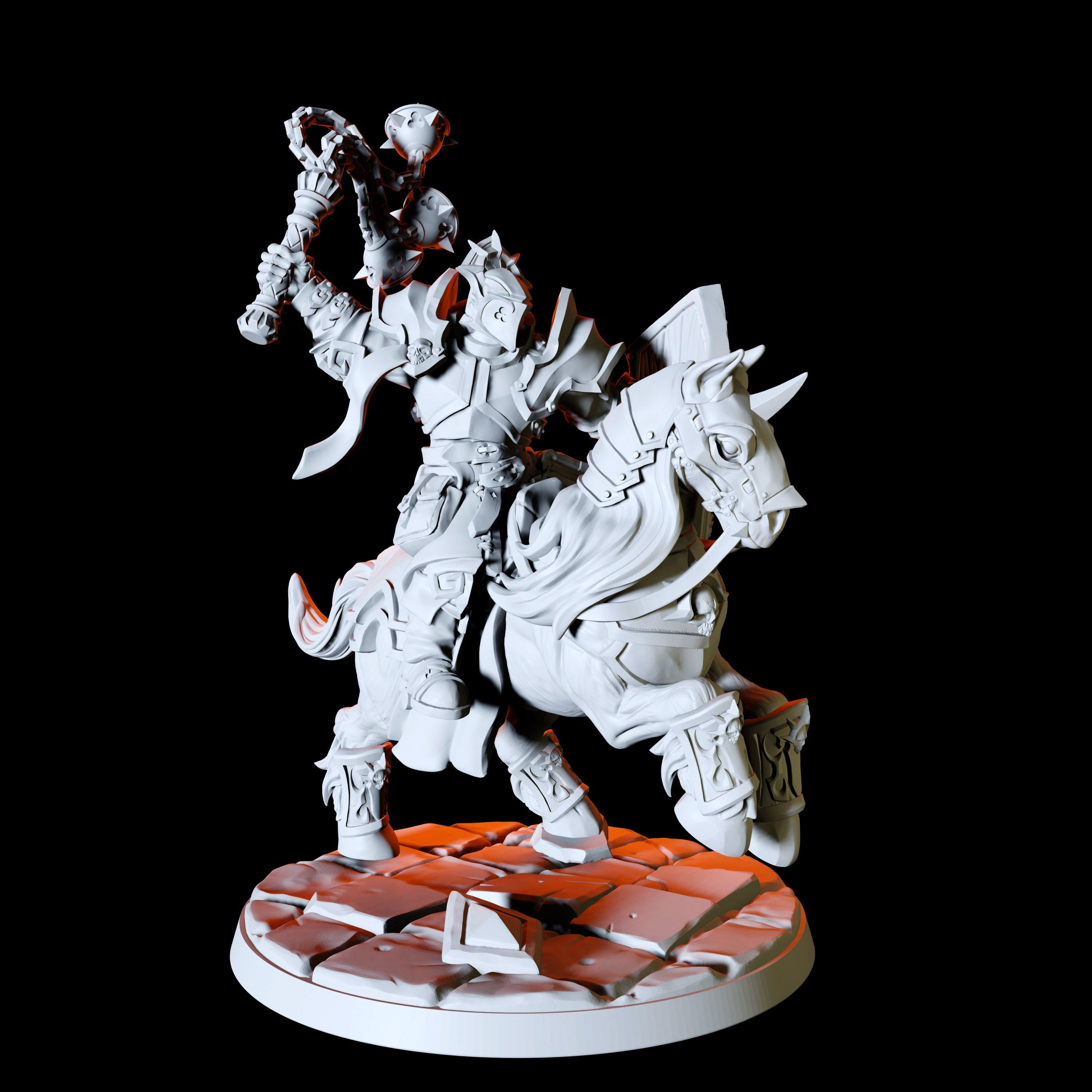 Three Mounted Paladin Knight Miniatures for Dungeons and Dragons - Myth Forged